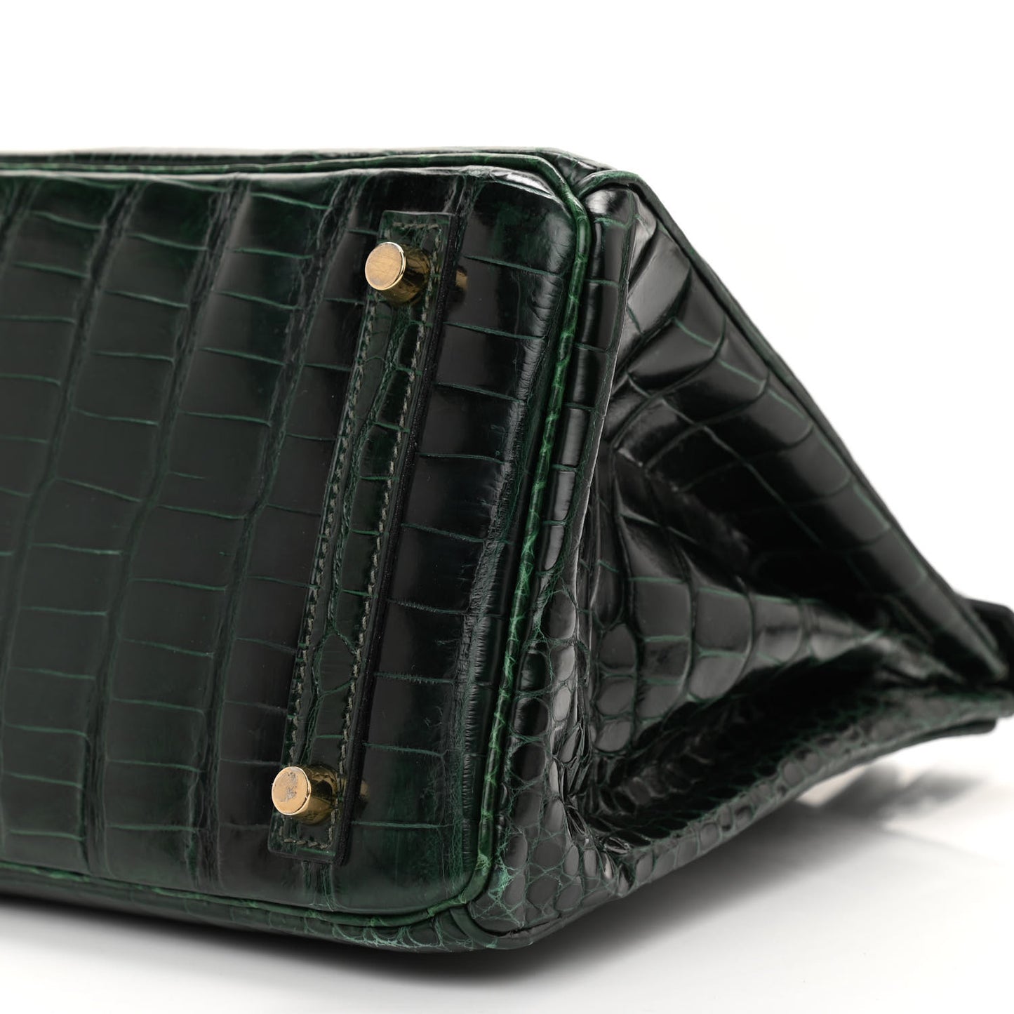 Shiny Porosus Crocodile Birkin 30 Vert Fonce
