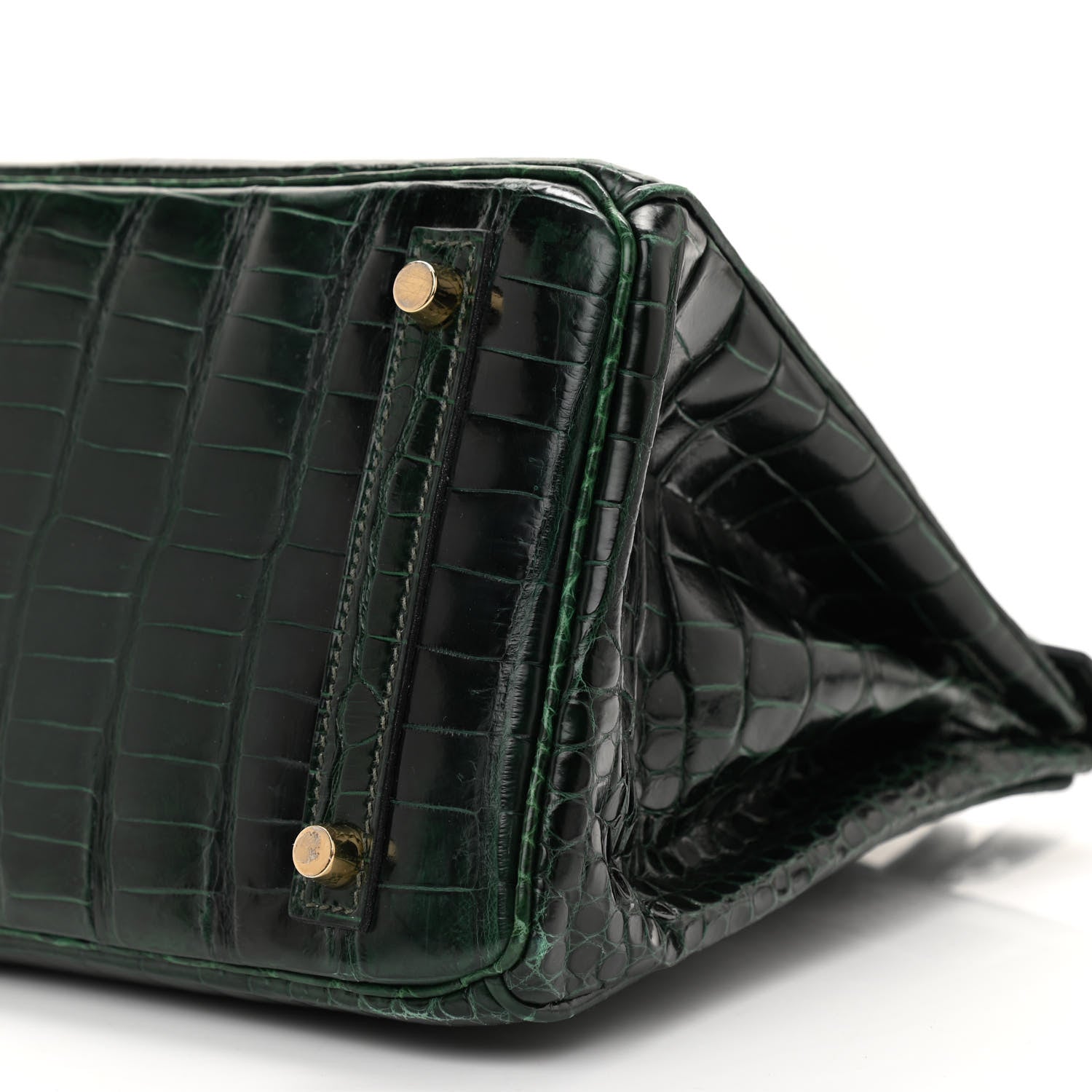 Hermes Shiny Porosus Crocodile Birkin 30 Vert Fonce 10 of 13