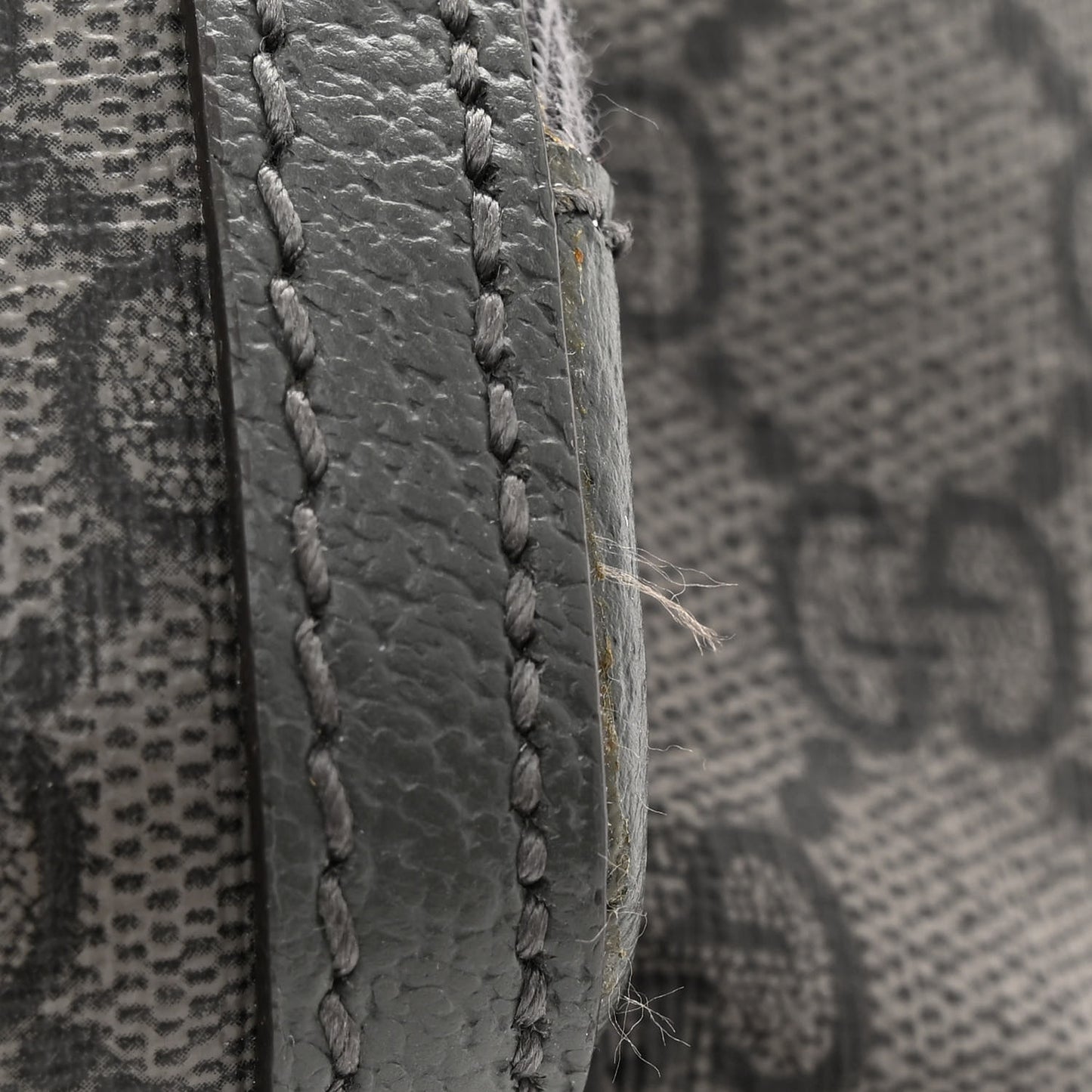 GG Supreme Monogram Textured Dollar Calfskin Ophidia Belt Bag Grey Black Graphite Grey
