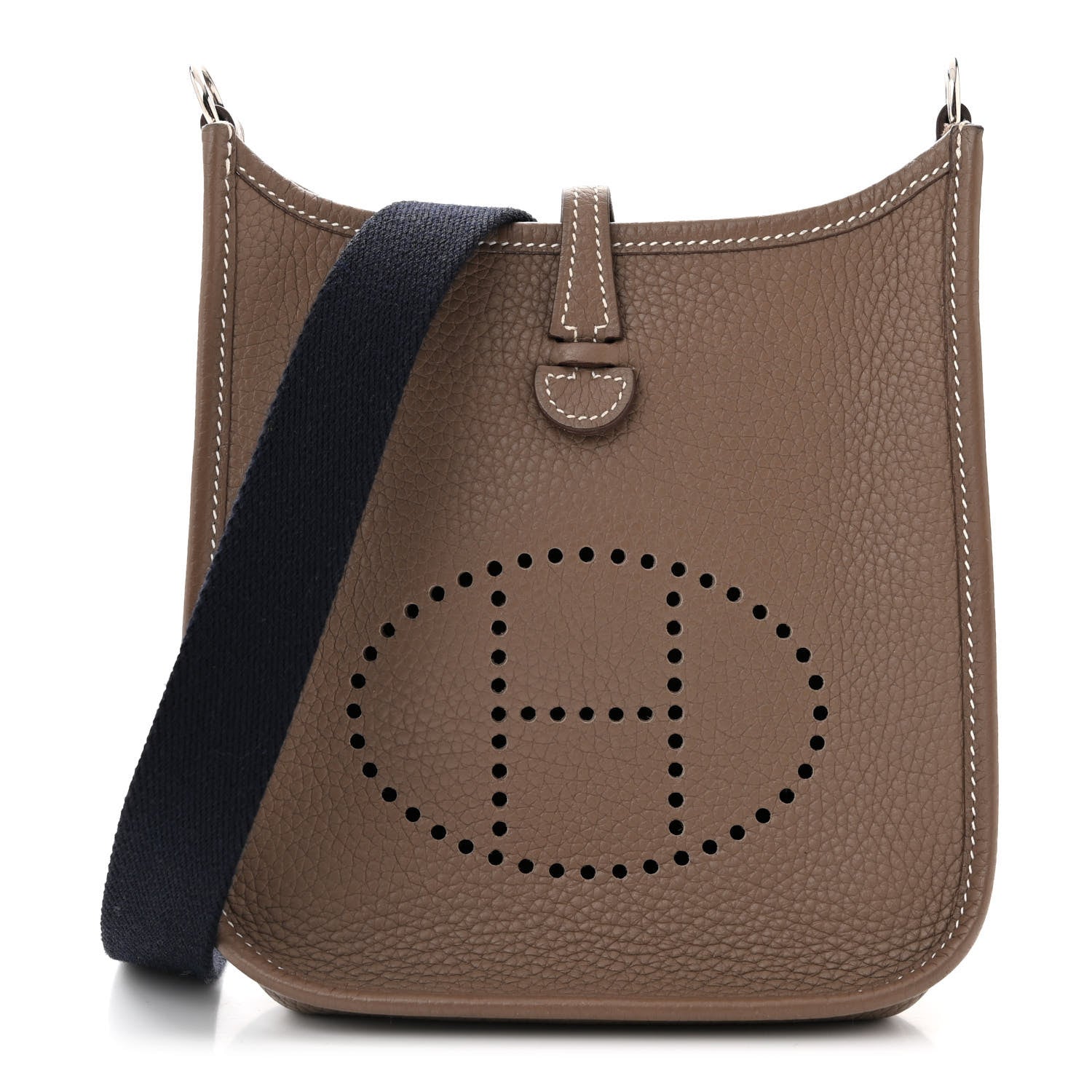 Hermes Taurillon Clemence Amazone Evelyne TPM Etoupe Bleu Indigo 1 of 12