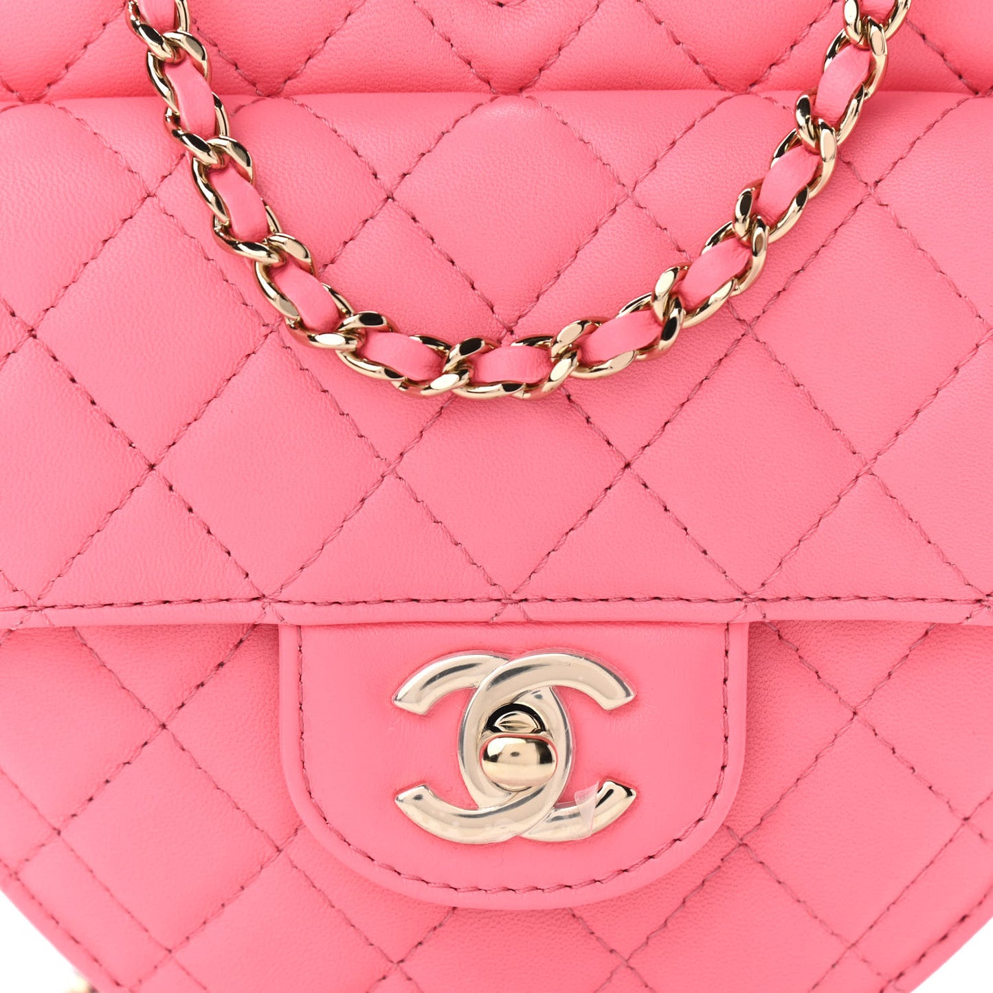 Lambskin Quilted CC In Love Heart Bag Pink