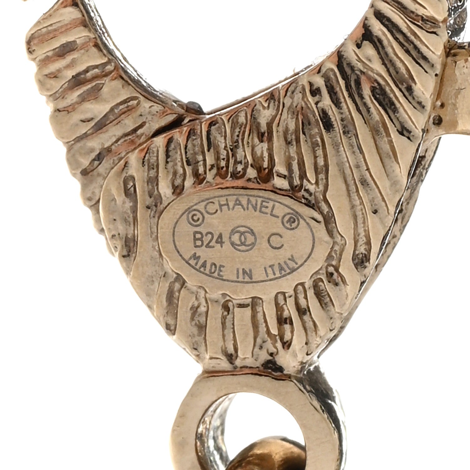 Chanel Crystal CC Chain Necklace Gold 6 of 7