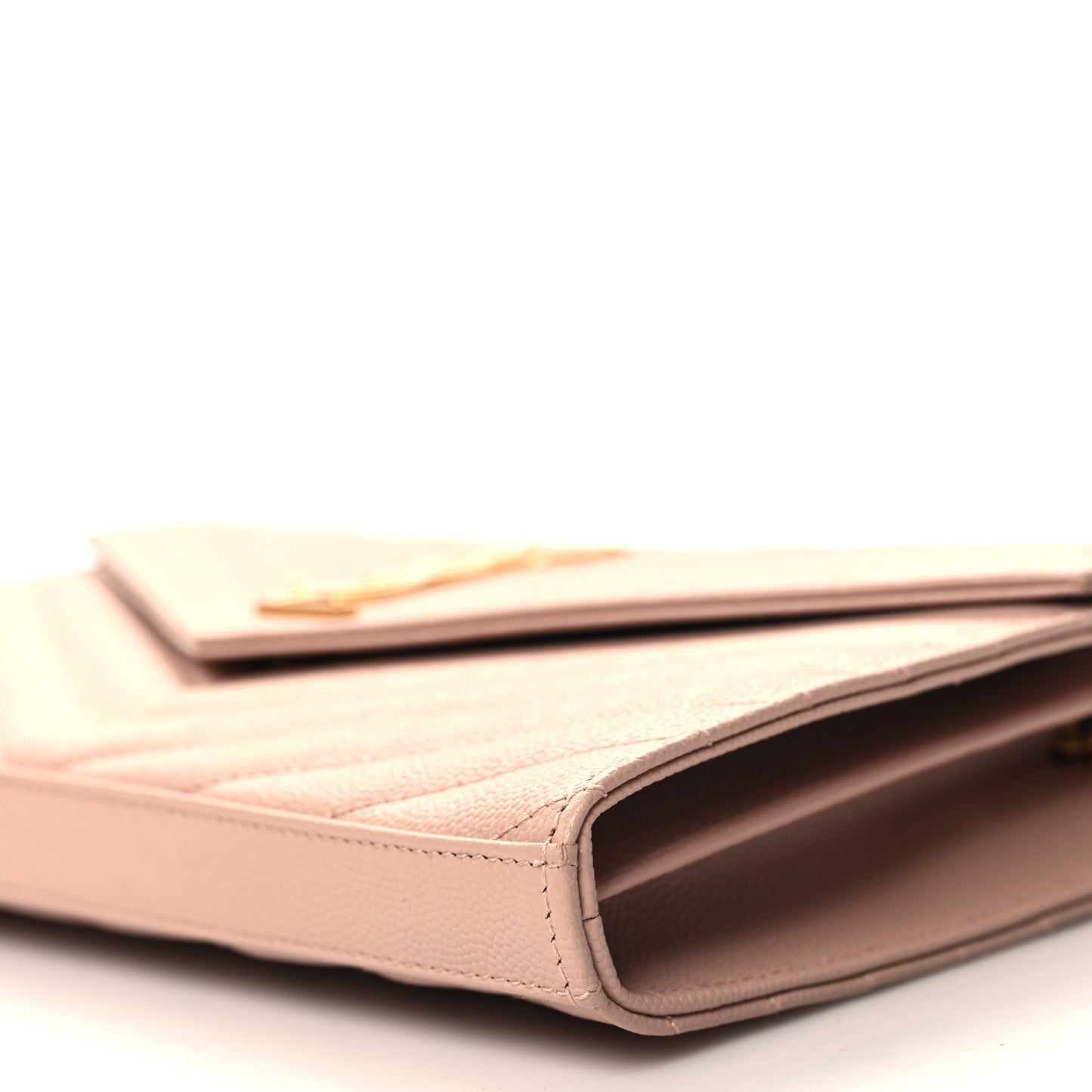 Grain De Poudre Matelasse Chevron Monogram Chain Wallet Pale Pink