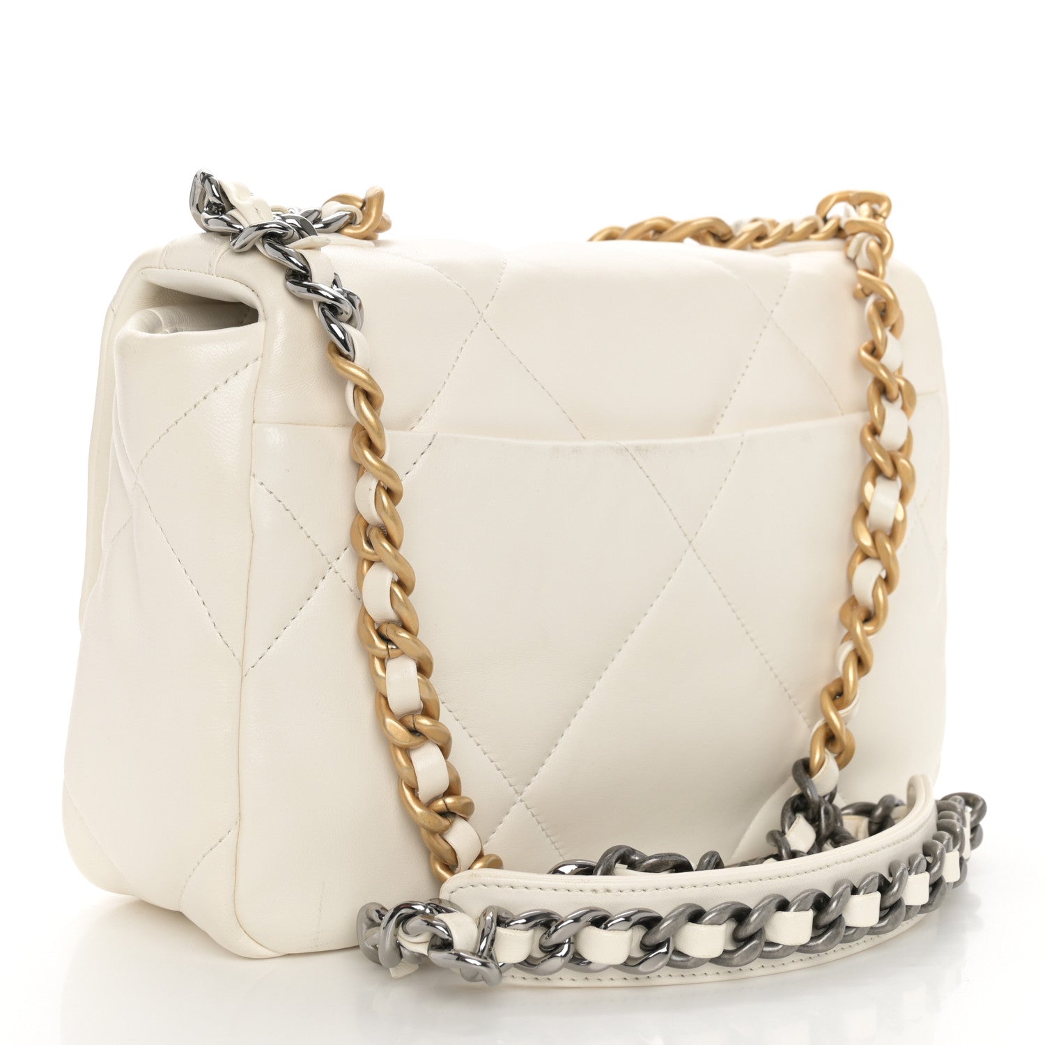Chanel Lambskin Quilted Medium Chanel 19 Flap White 3 of 12