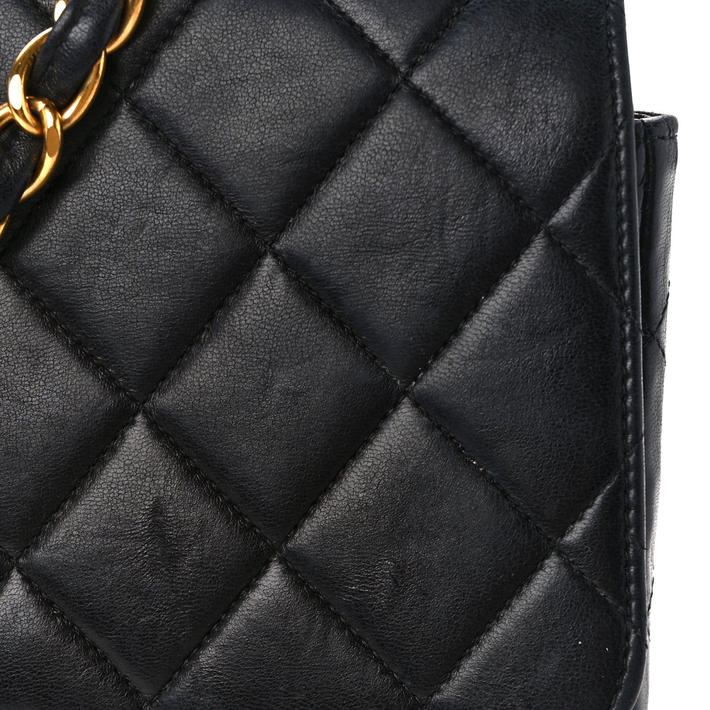 Lambskin Quilted Jumbo Single Flap Black