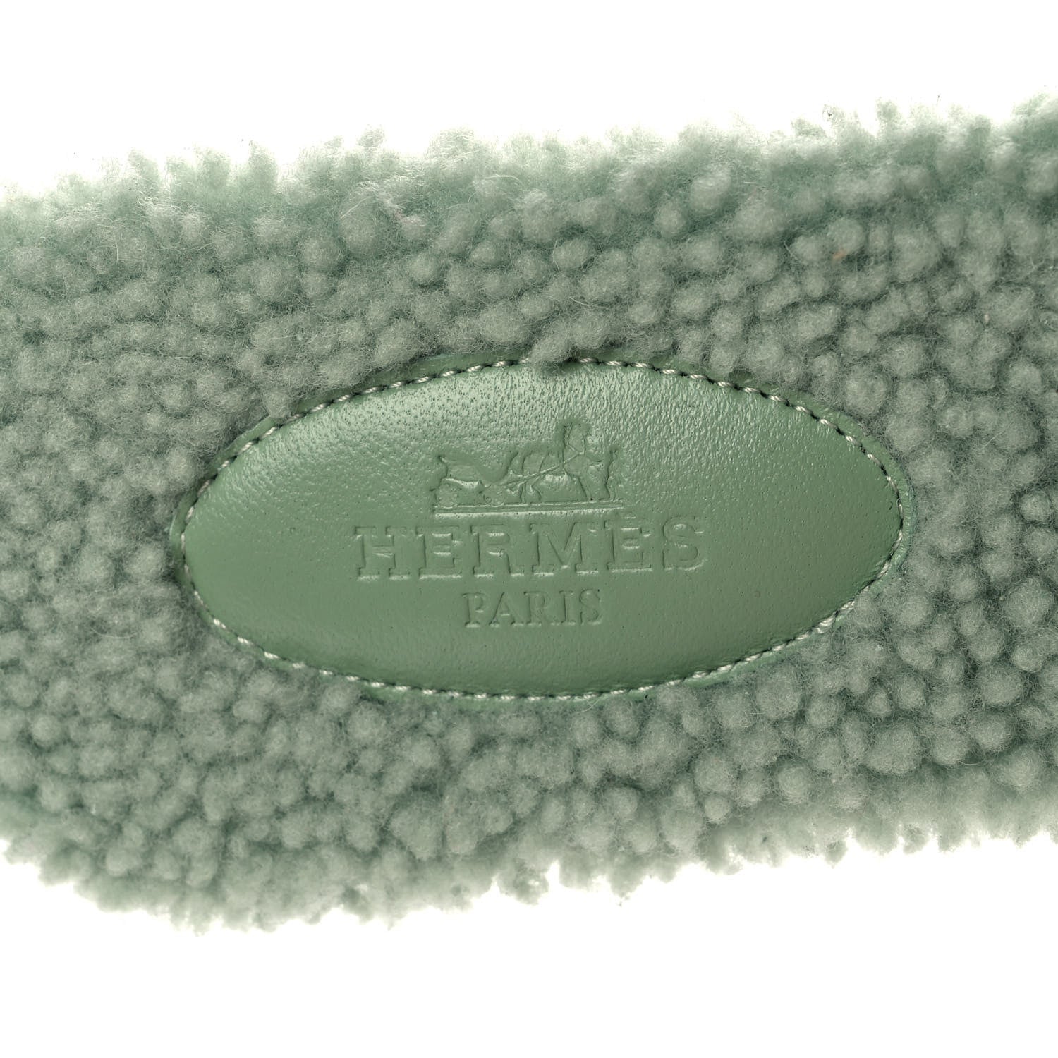 Hermes Woolskin Oran Sandals 37.5 Vert D'Eau 7 of 8