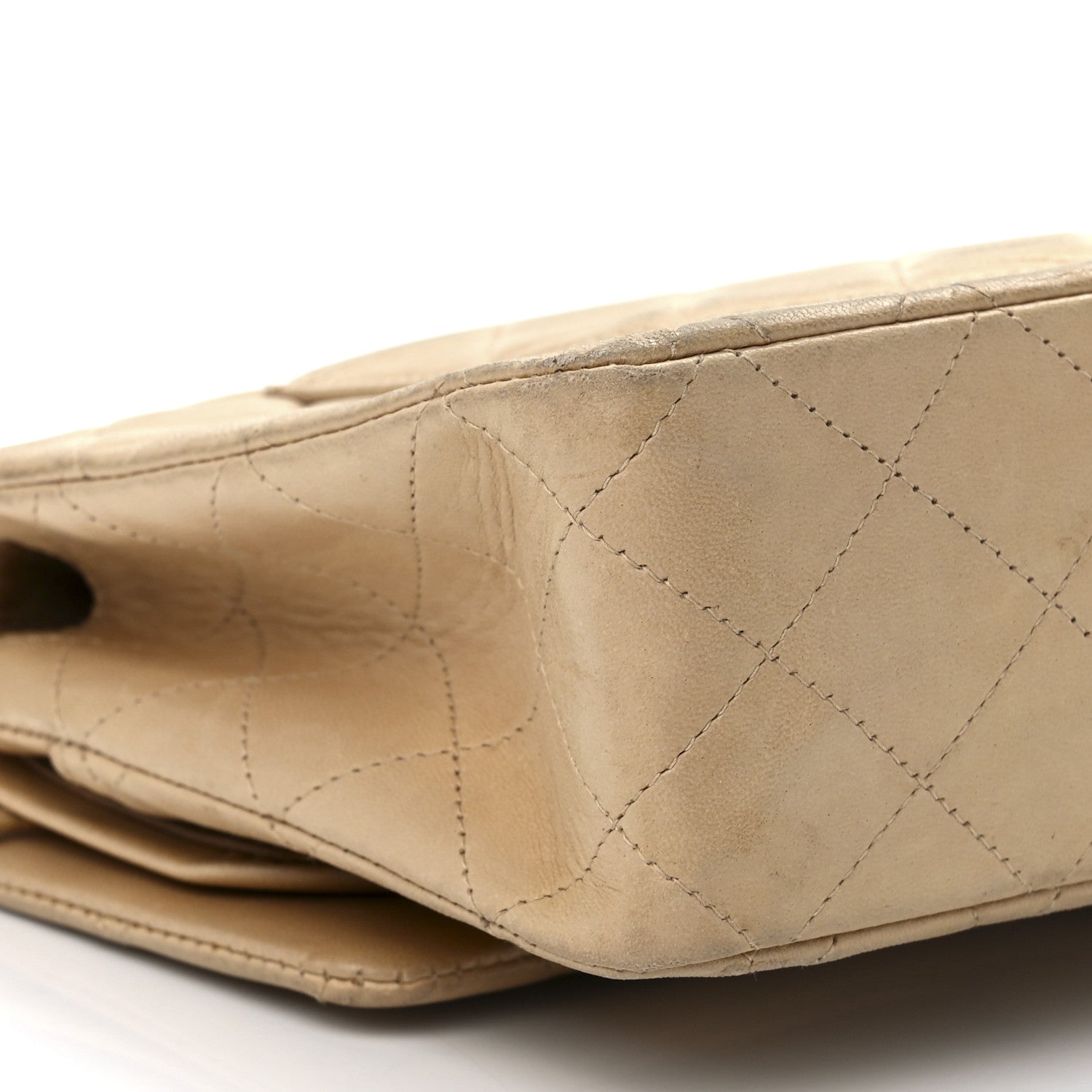 Chanel Lambskin Quilted Medium Double Flap Beige 11 of 14
