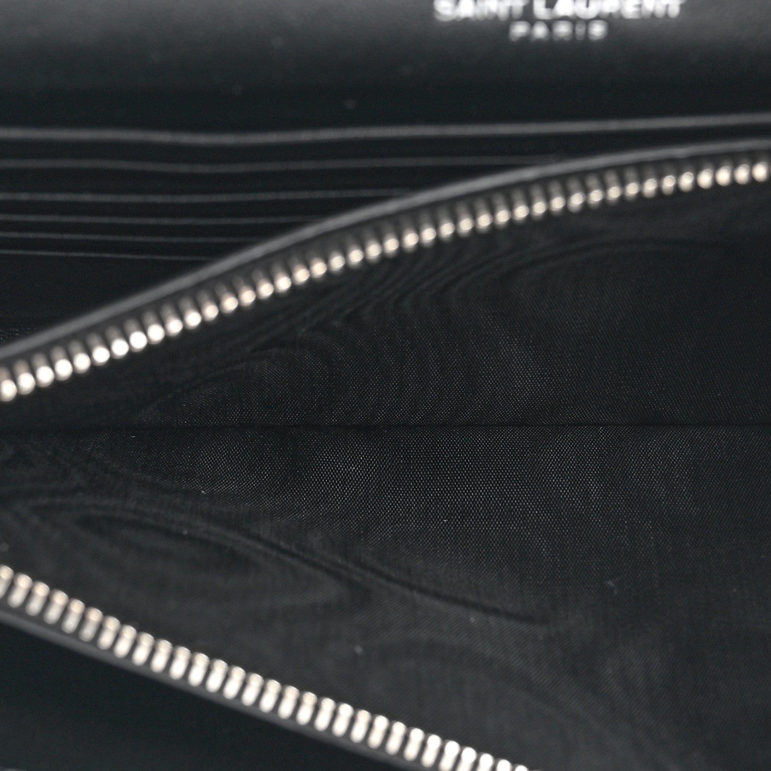 Saint Laurent Glazed Calfskin Cassandre Wallet On Chain WOC Black 6 of 11