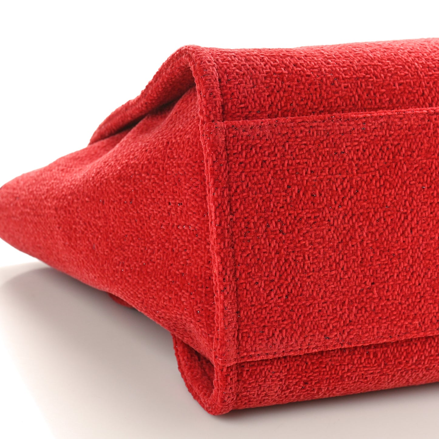 Lurex Boucle Medium Deauville Tote Red