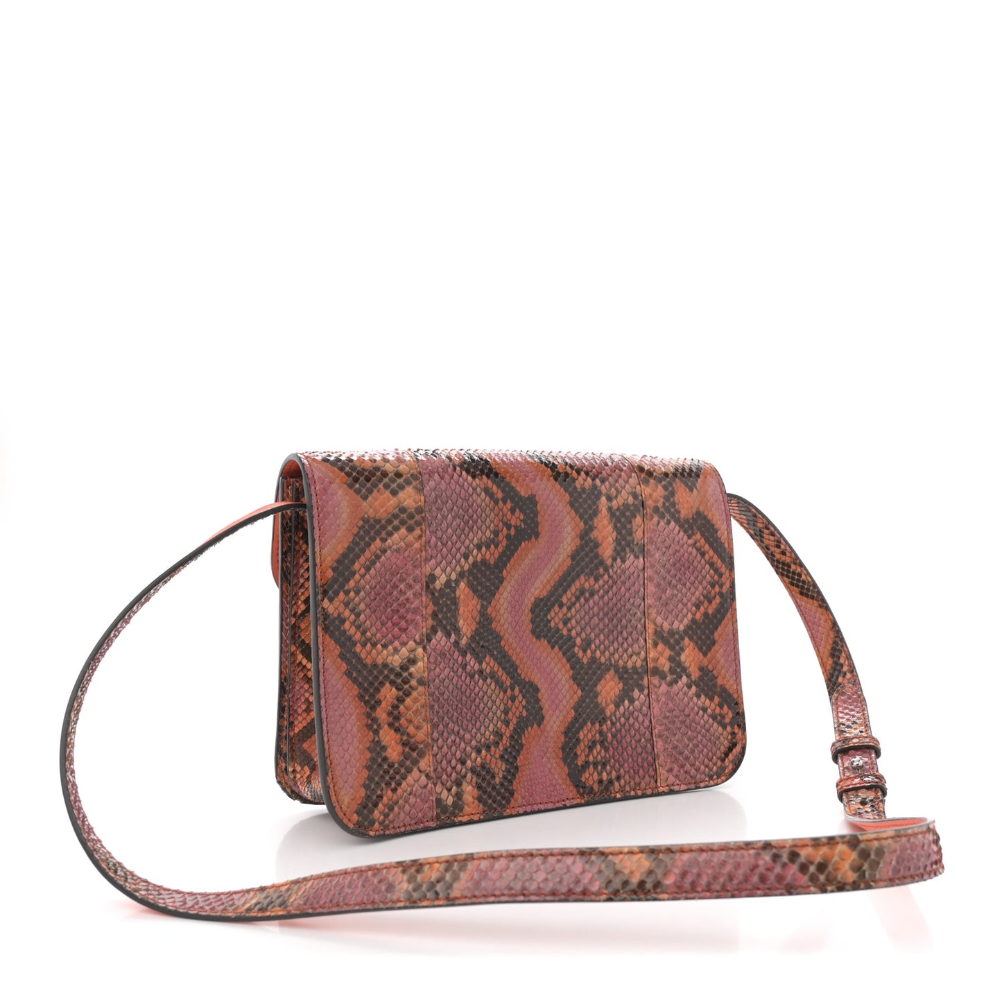 Snakeskin Small Jackie Shoulder Bag Deep Paprika Rocky