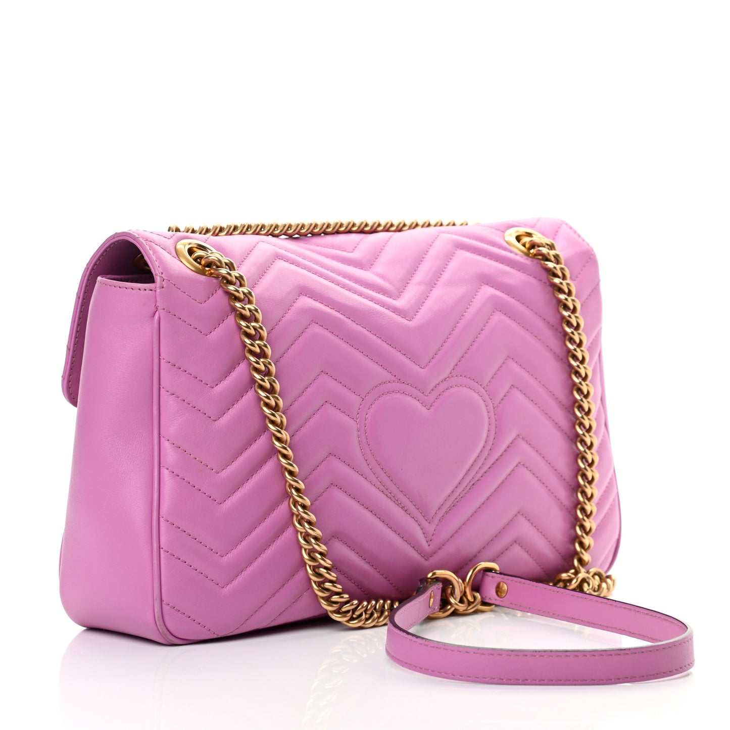 Calfskin Matelasse Medium GG Marmont Shoulder Bag Candy Mousse