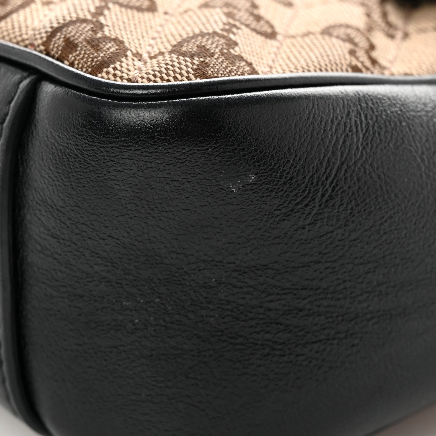 Gucci Monogram Matelasse Diagonal Small GG Marmont Shoulder Bag Beige Black 12 of 12