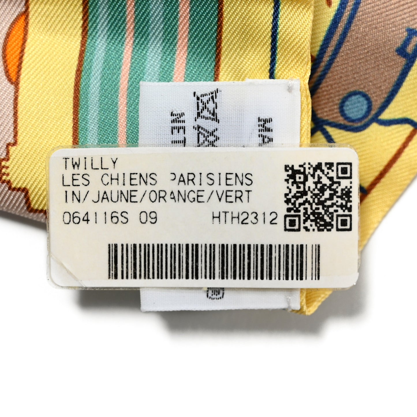 Silk Les Chiens Parisiens Twilly Jaune Orange Vert