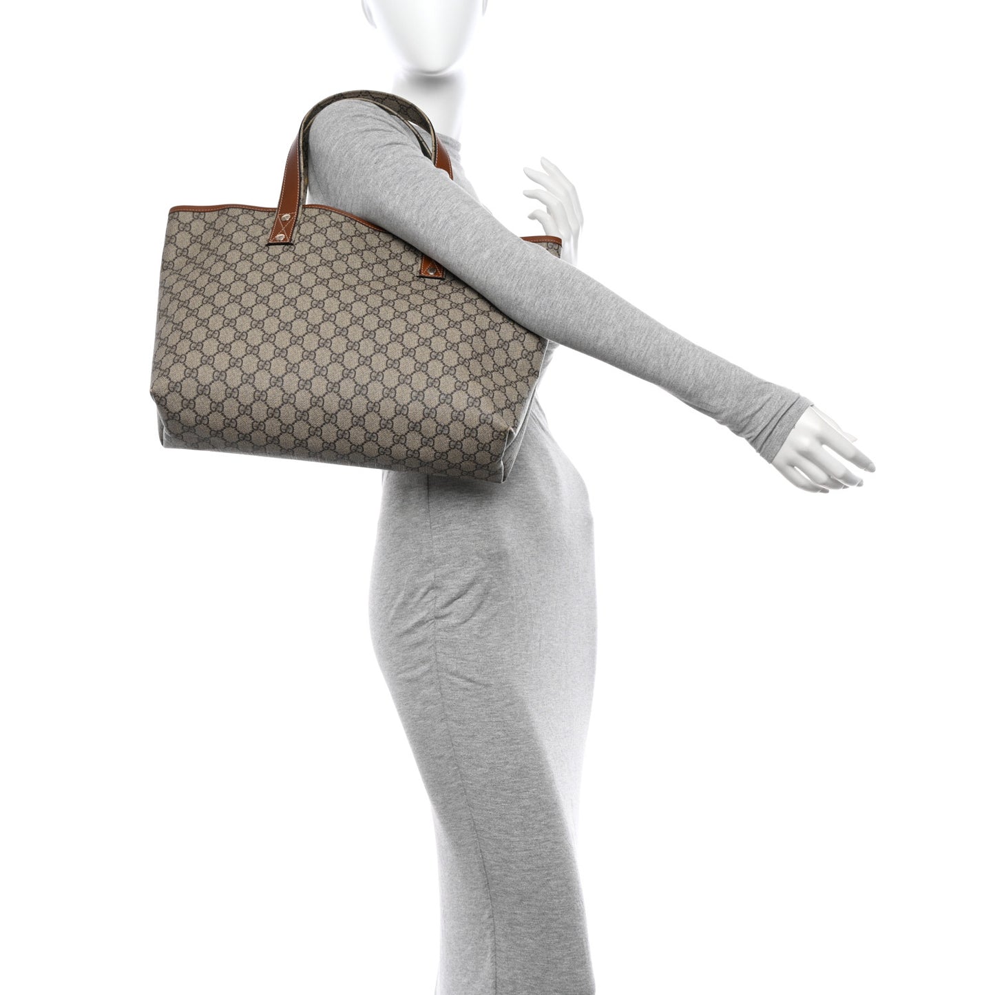 GG Plus Monogram Medium Signature Web Loop Tote Brown