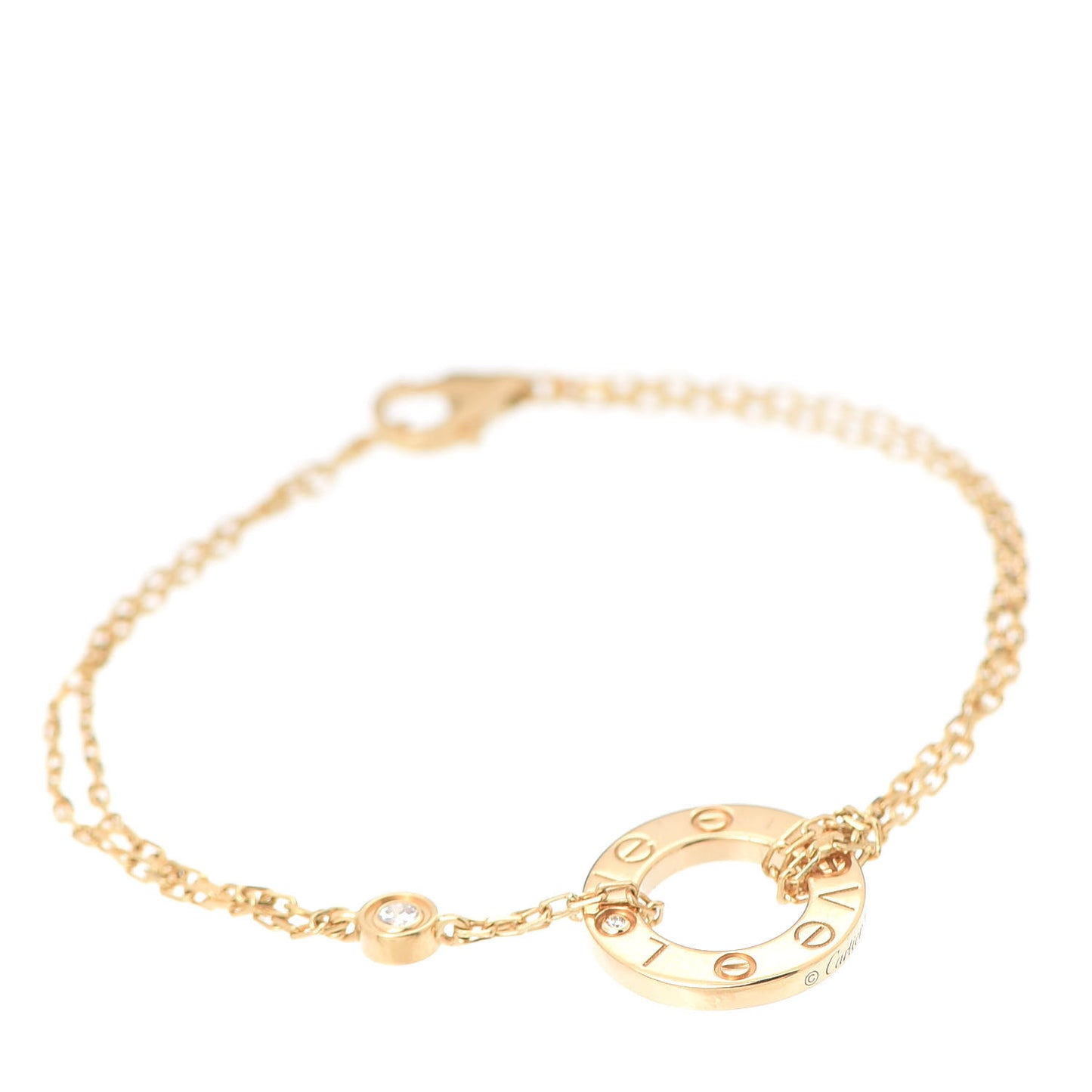 18K Yellow Gold Diamond LOVE Bracelet
