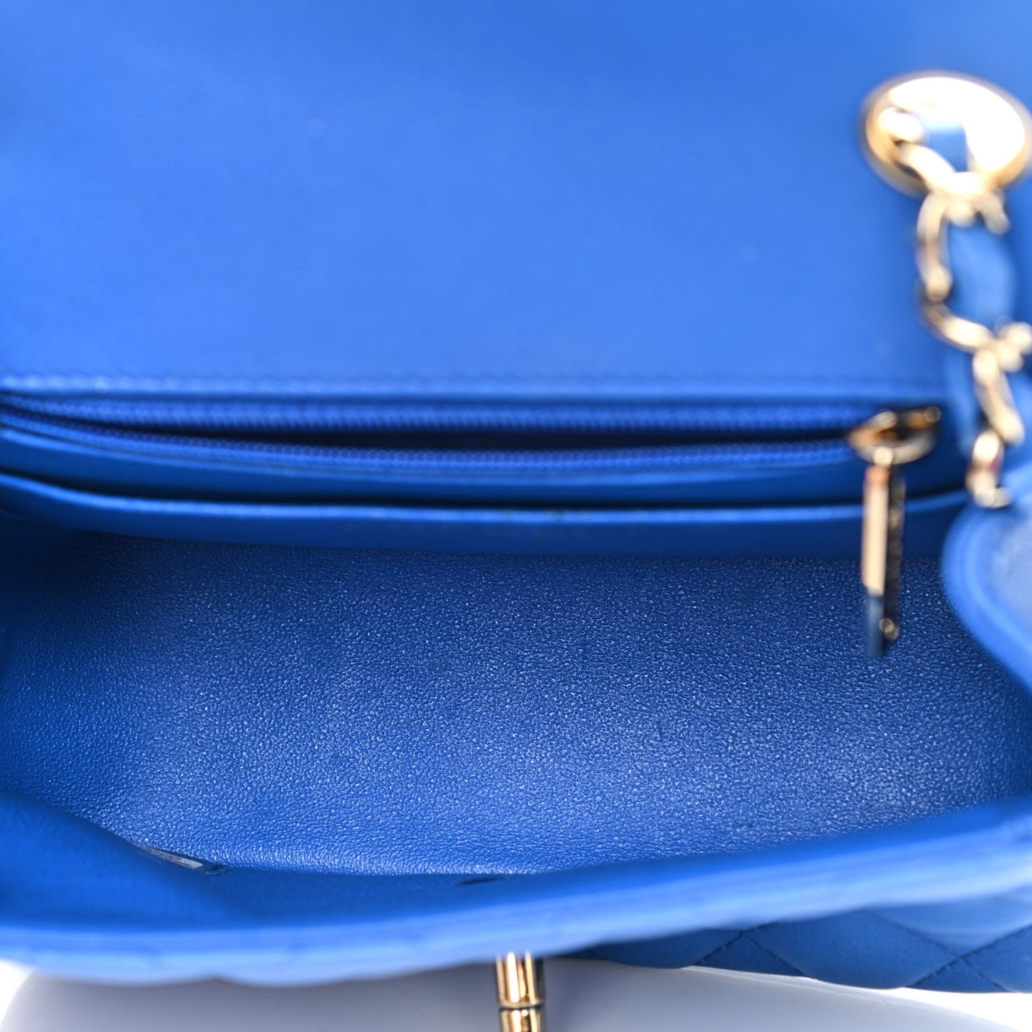 Lambskin Quilted Mini Square Flap Blue
