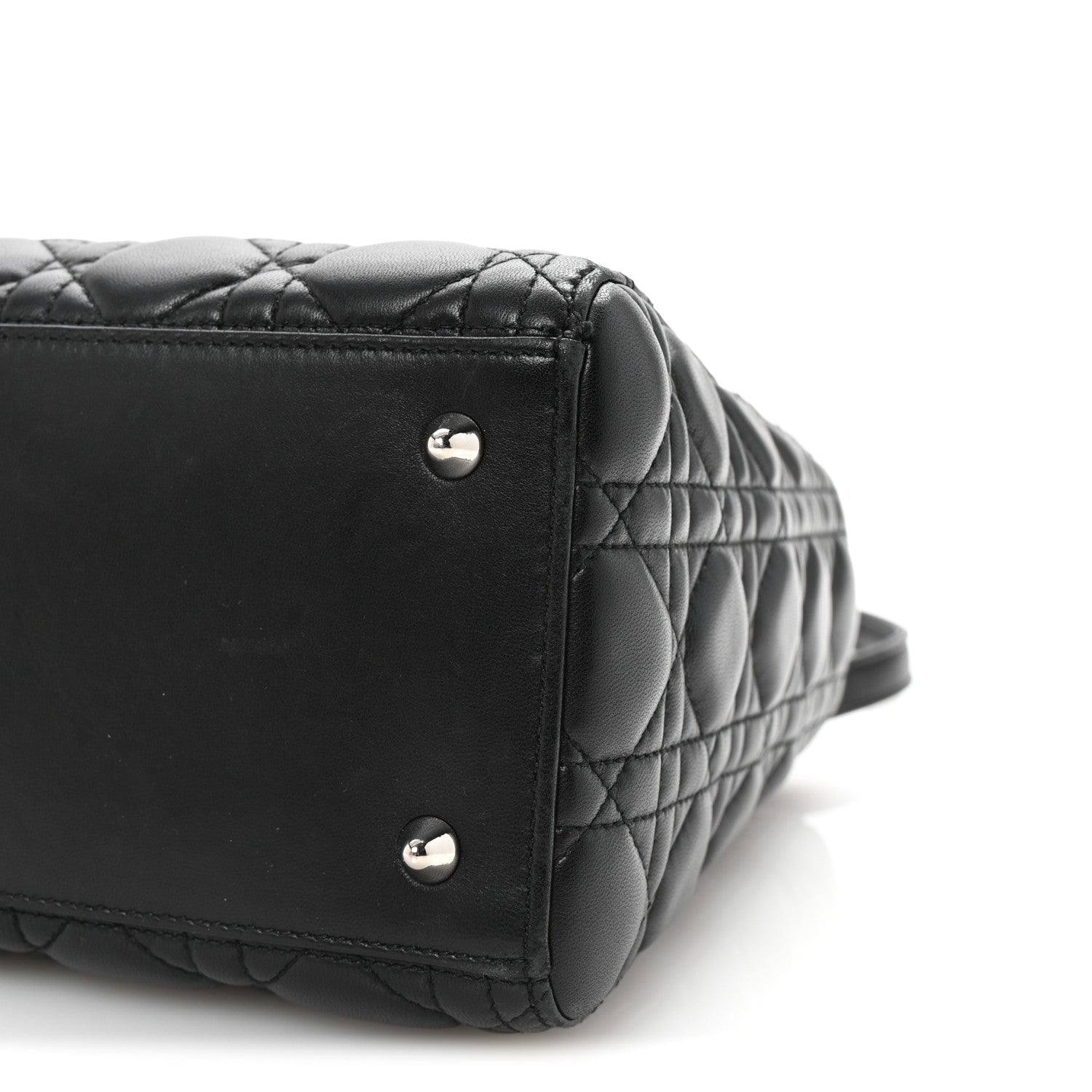 Christian Dior Lambskin Cannage Medium Lady Dior Black 9 of 9
