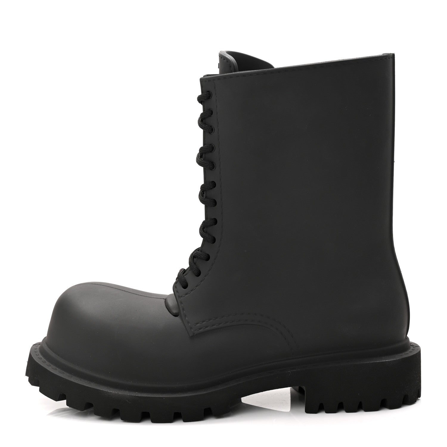 Balenciaga Rubber Mens Steroid Lace Up Boots 41 Black 1771508