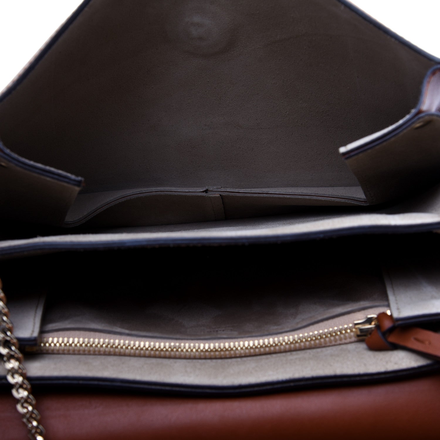 Chloe Suede Calfskin Medium Faye Shoulder Bag Tobacco 5 of 15