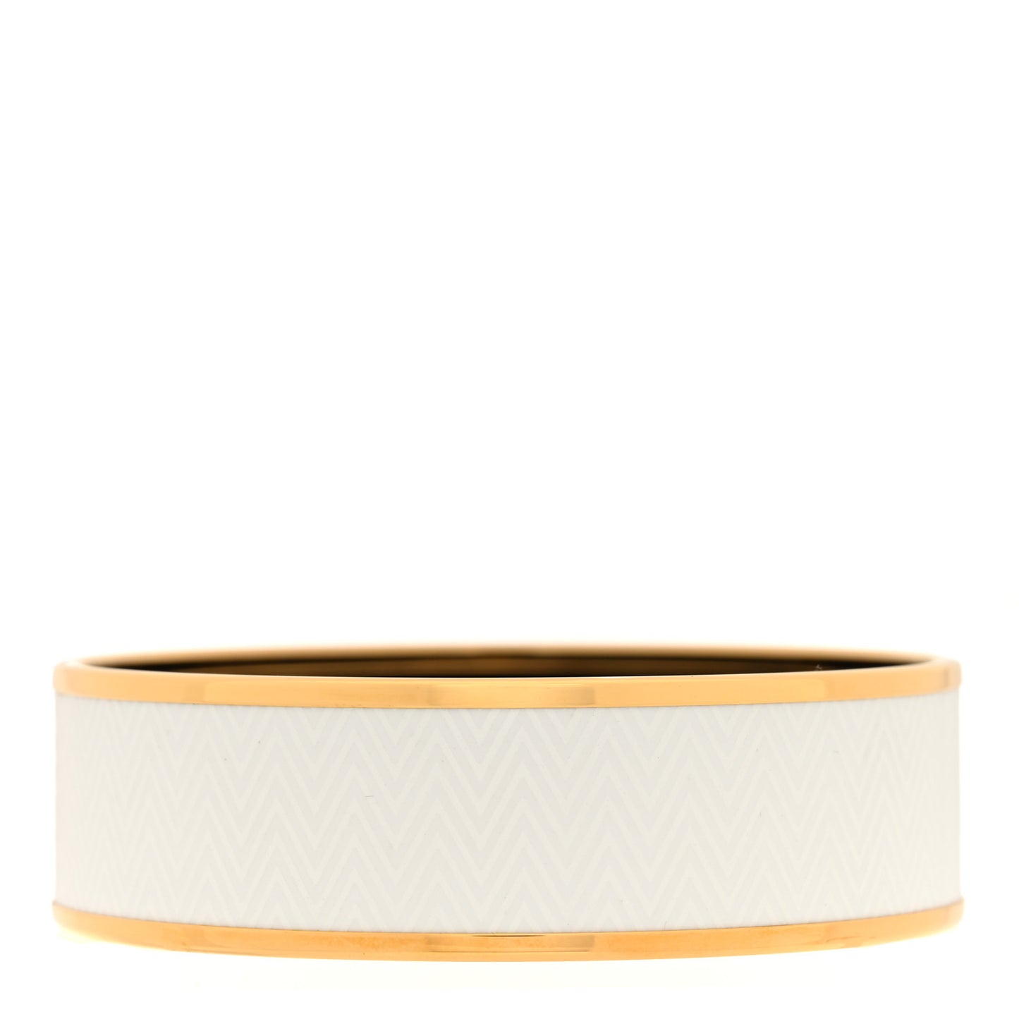 Enamel Printed Chevron Wide Bracelet 65 White