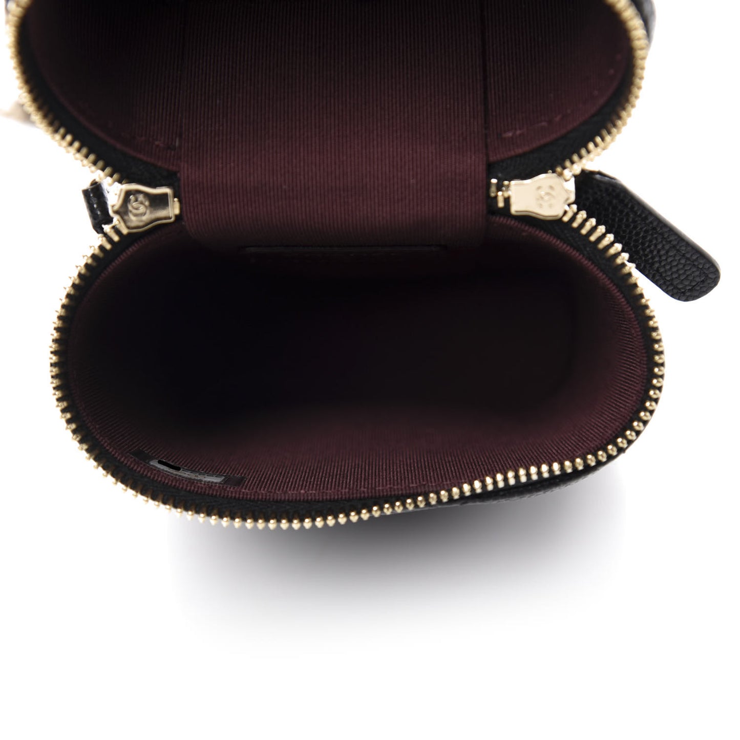 Caviar Quilted Phone Holder With Chain Black