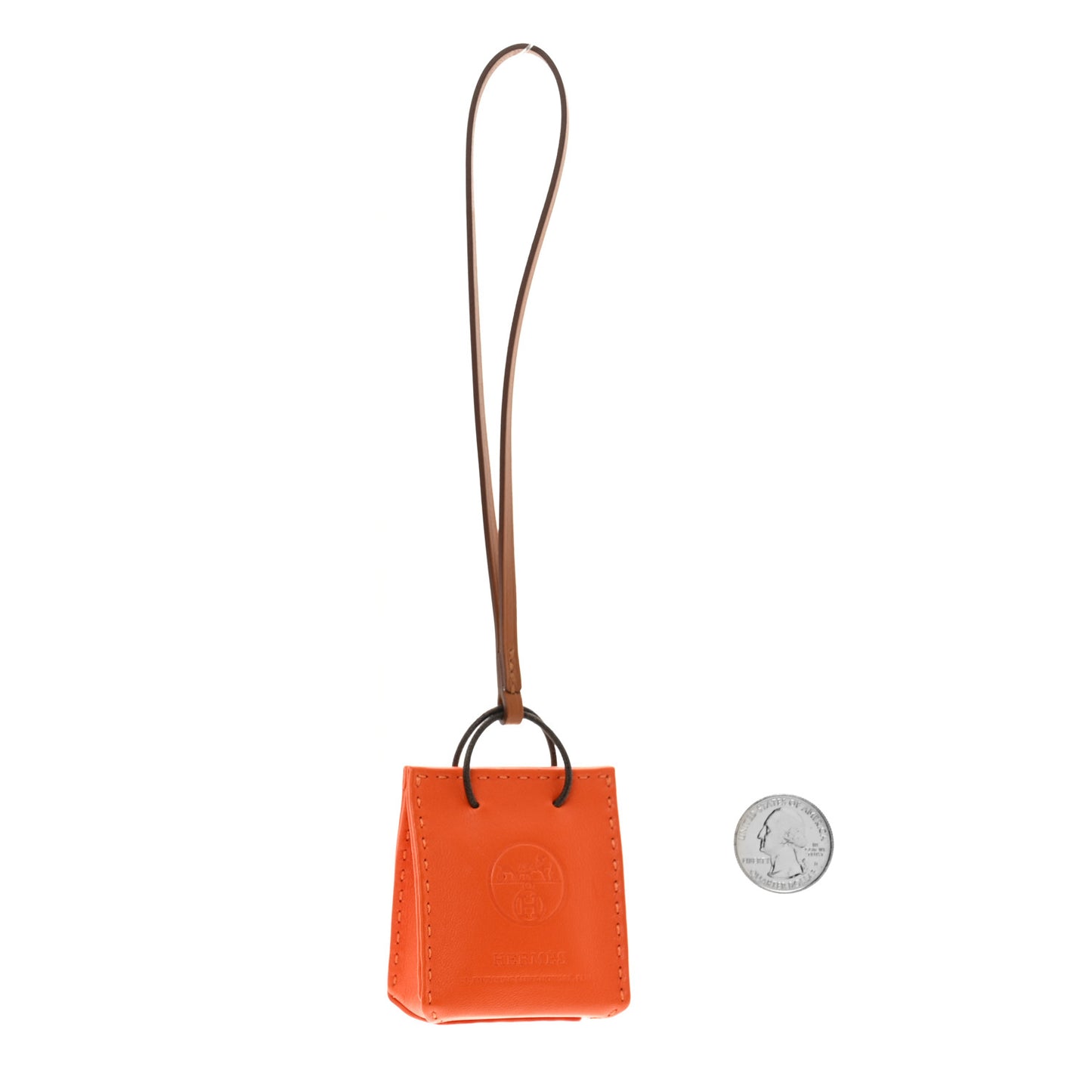 Milo Lambskin Swift Shopping Bag Charm Feu Gold
