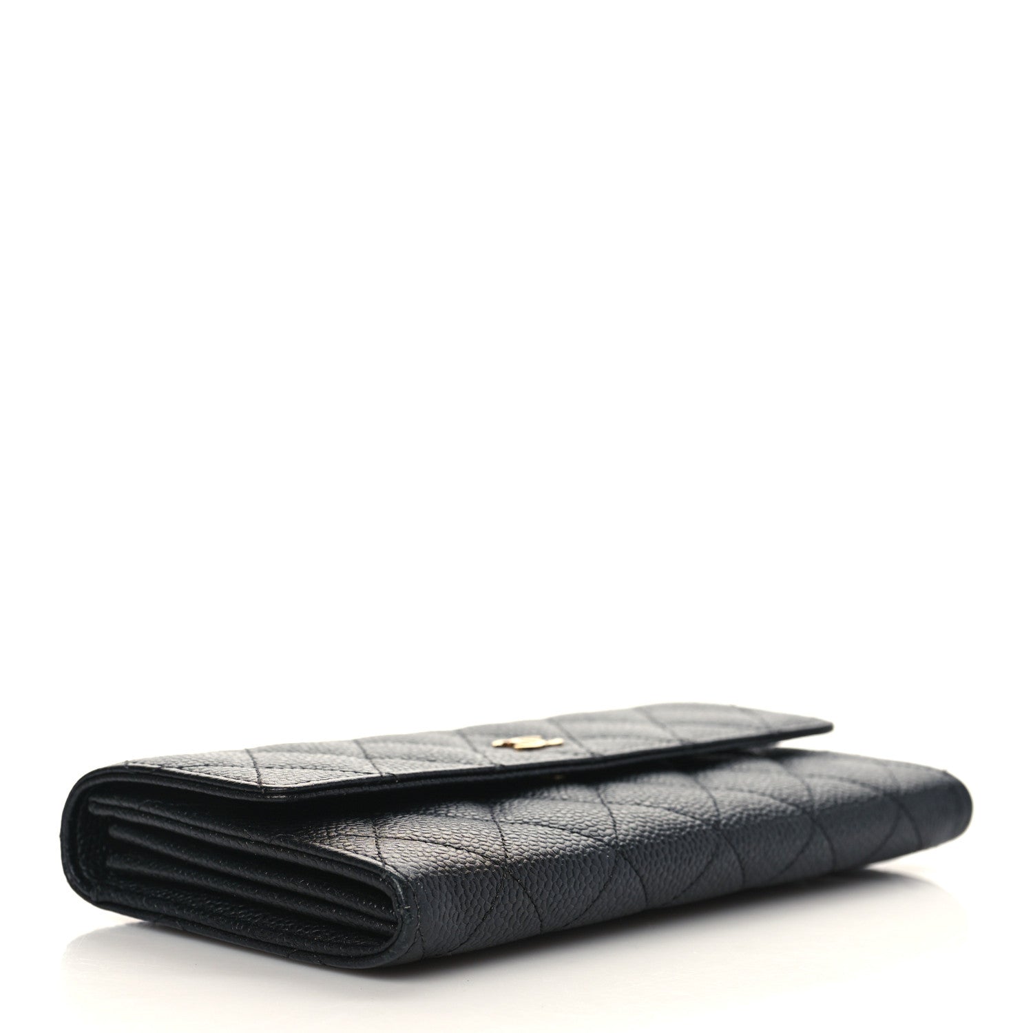 Chanel Caviar Quilted Large Gusset Flap Wallet Black 4 of 7