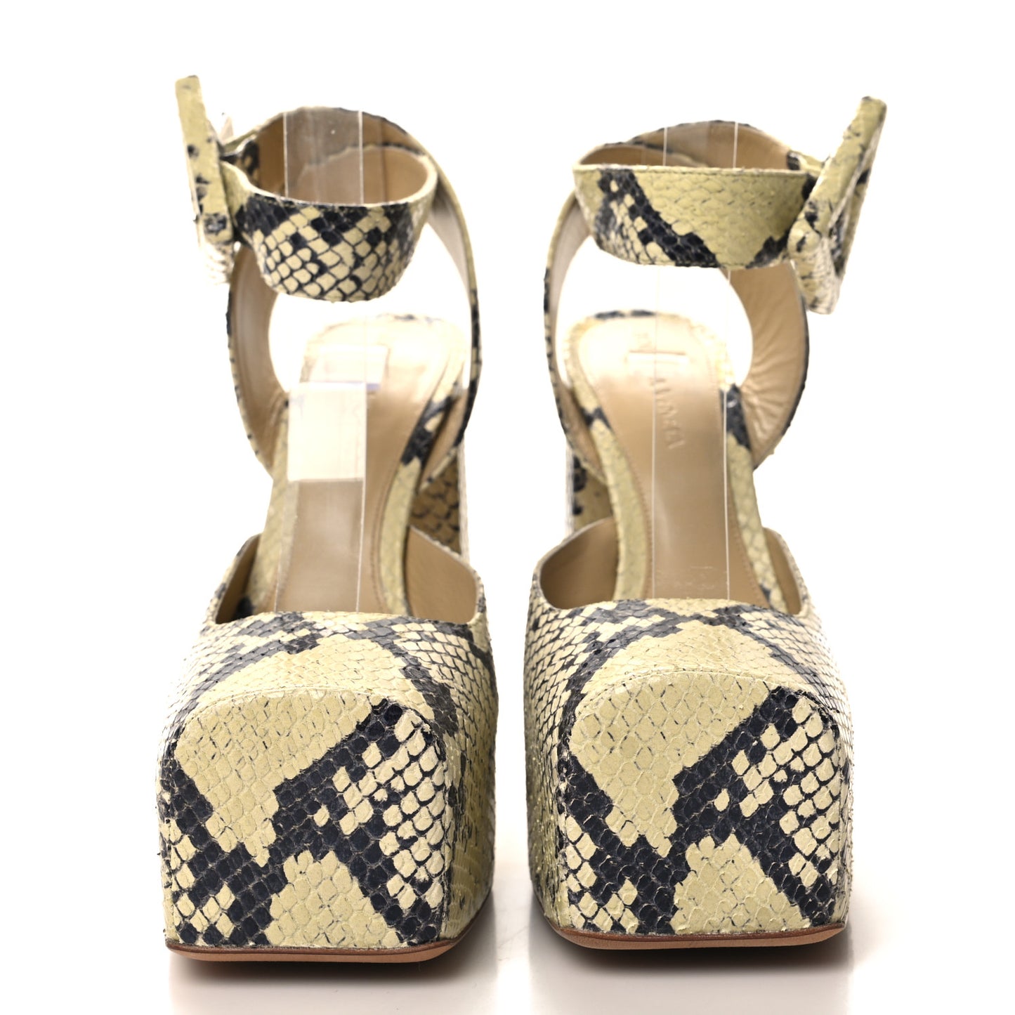 Faded Goatskin Python Printed Tower 40/140mm Platform Pumps 37 Kiwi Black