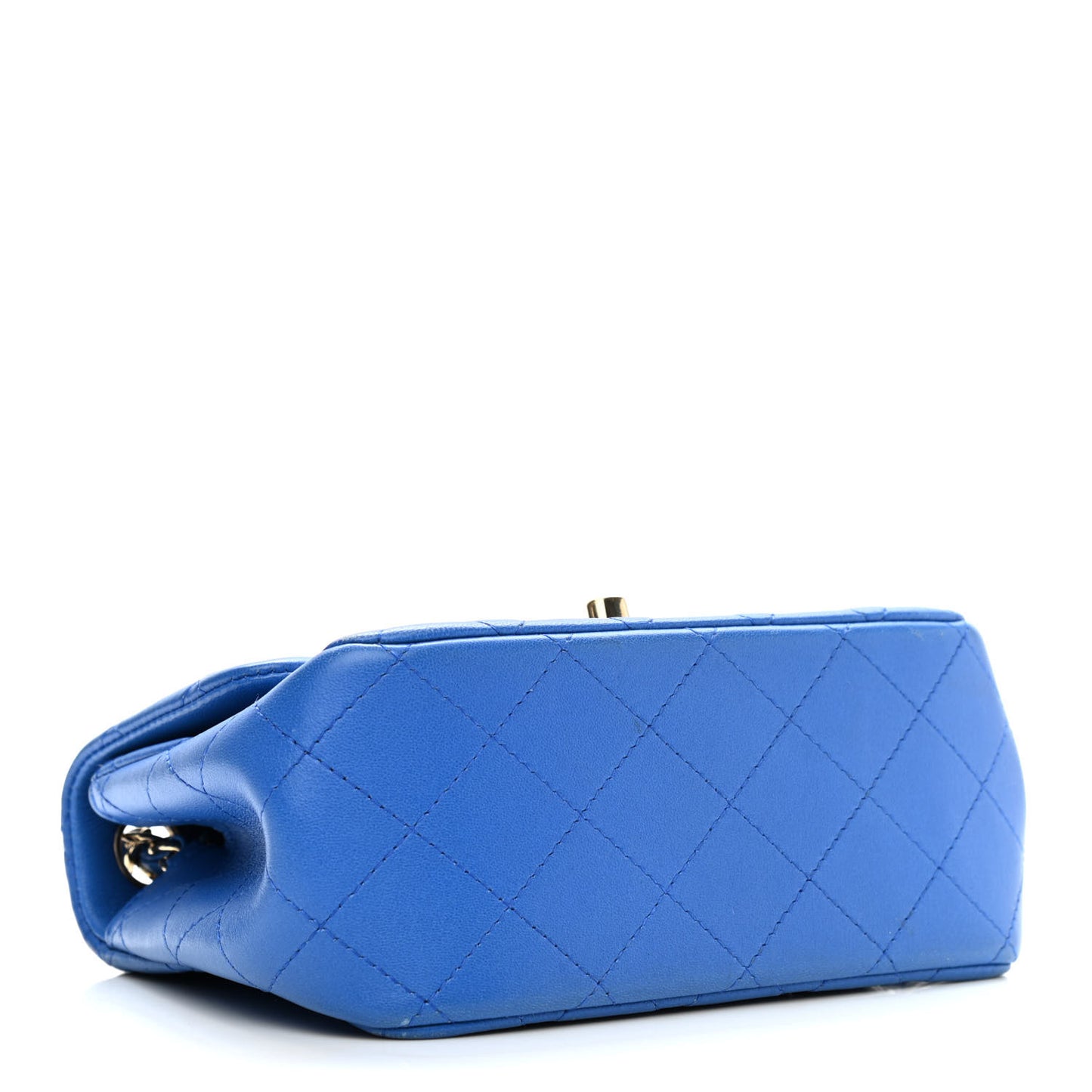Lambskin Quilted Mini Square Flap Blue