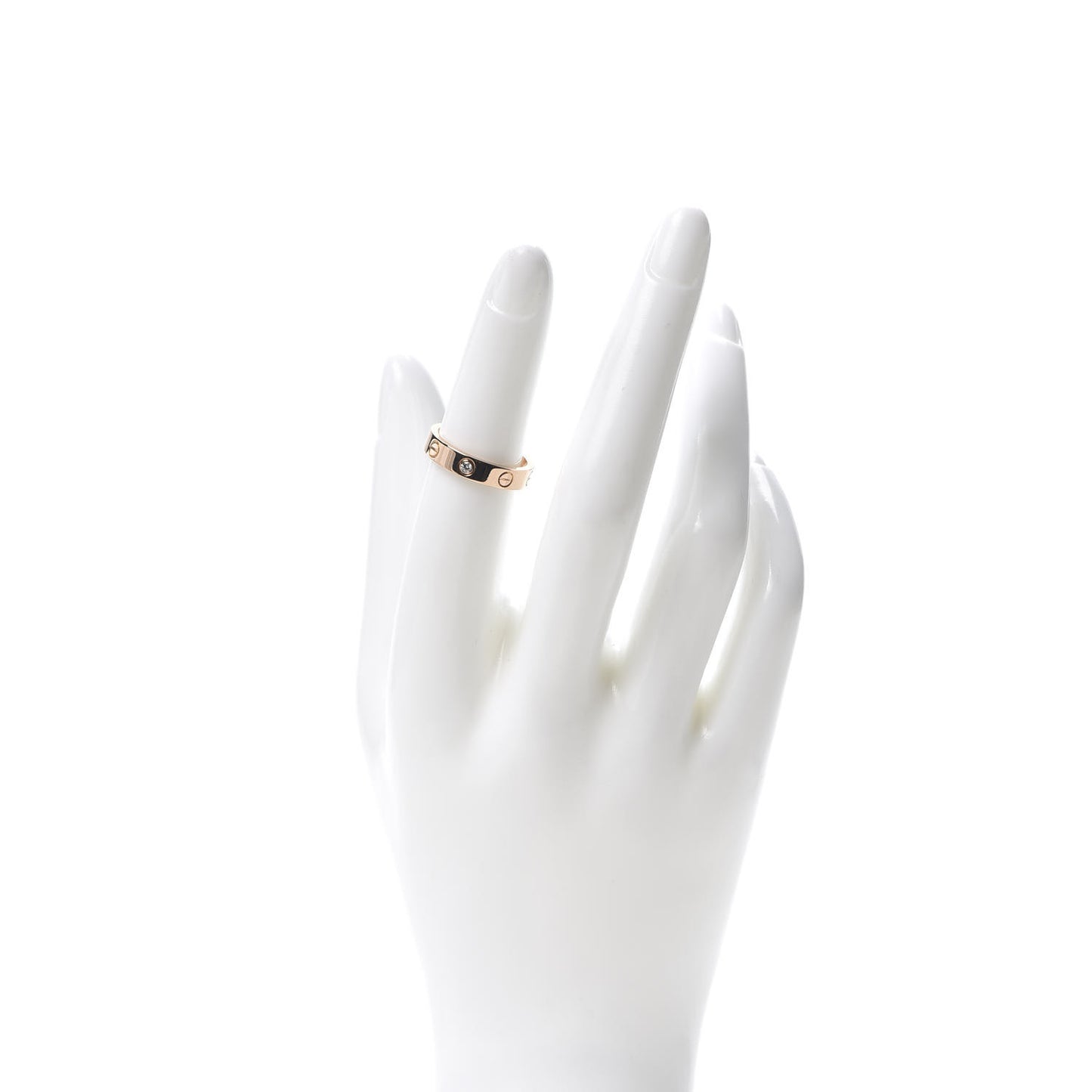 18K Pink Gold Diamond 4mm LOVE Wedding Band Ring 50 5.25