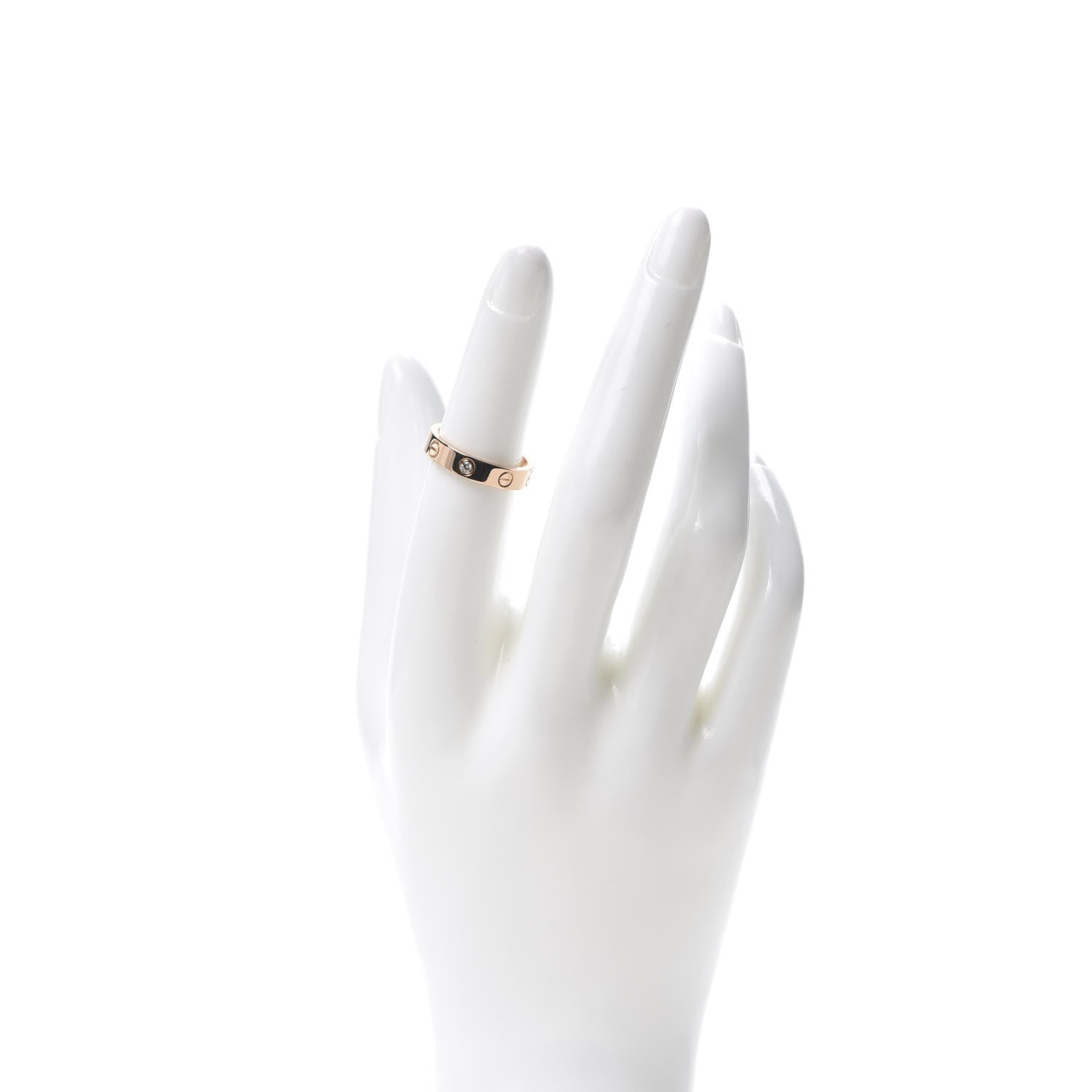 Cartier 18K Pink Gold Diamond 4mm LOVE Wedding Band Ring 50 5.25 2 of 4