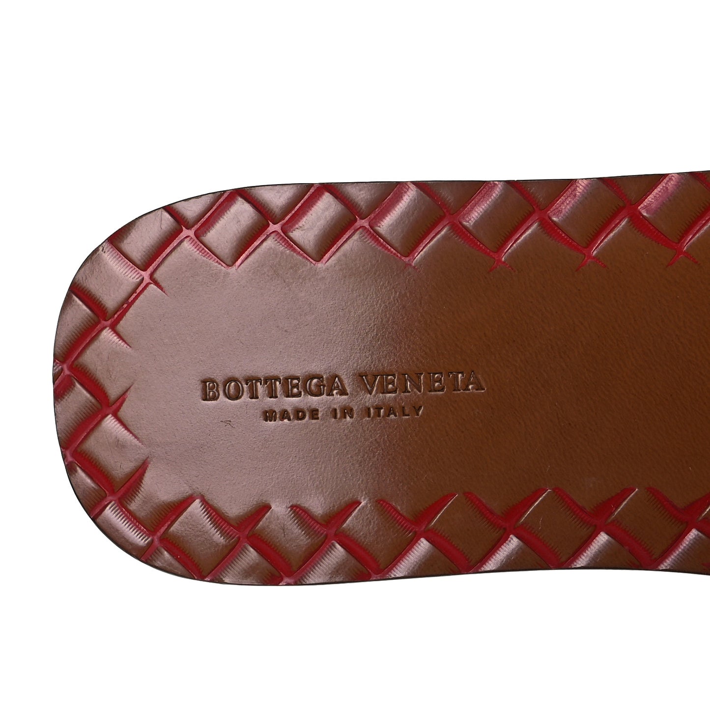 Nappa Intrecciato Patent Ravello Buckle Flat Sandals 38.5 Red White
