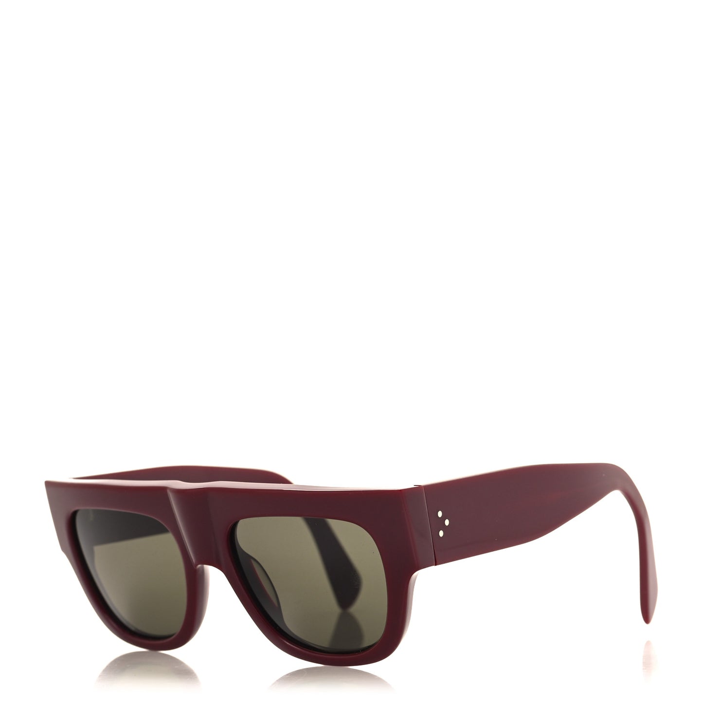 Acetate Flat Top Rectangular Sunglasses CL41037 Burgundy