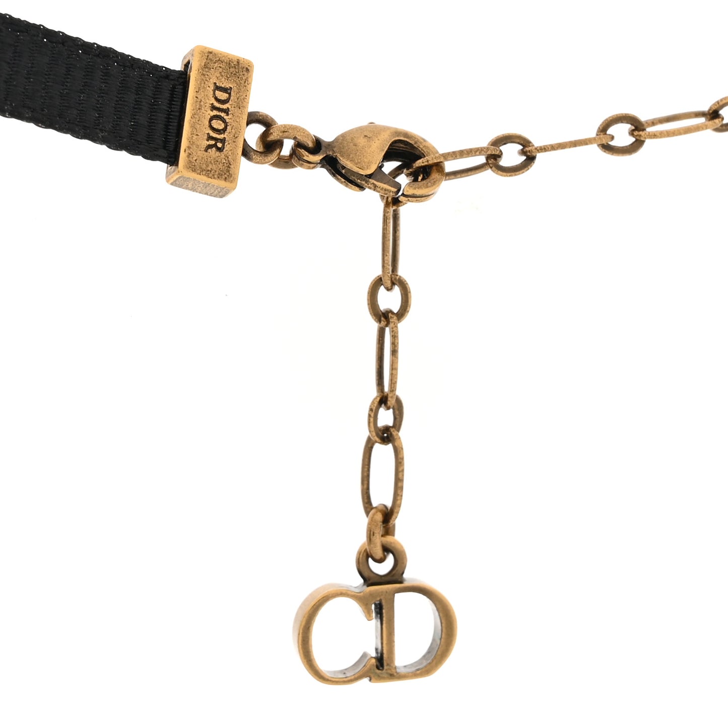 Grosgrain Ribbon J'Adior Logo Choker Necklace Black