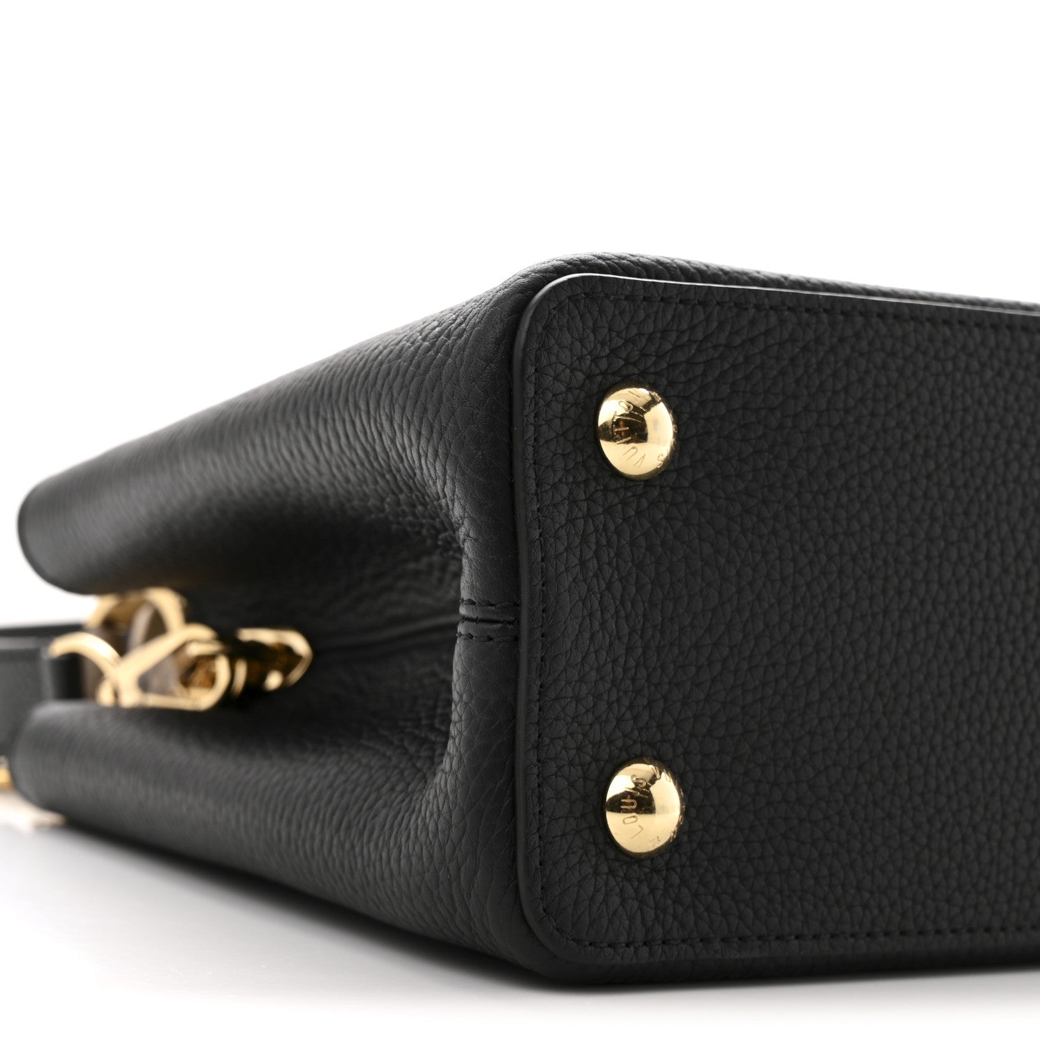 Louis Vuitton Taurillon Flower Chain Capucines MM  Black Galet Gray Pearly Cream 9 of 10