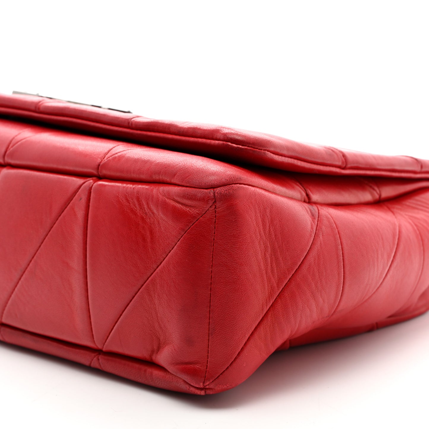 Lambskin Patchwork Monogram Large Jamie Red