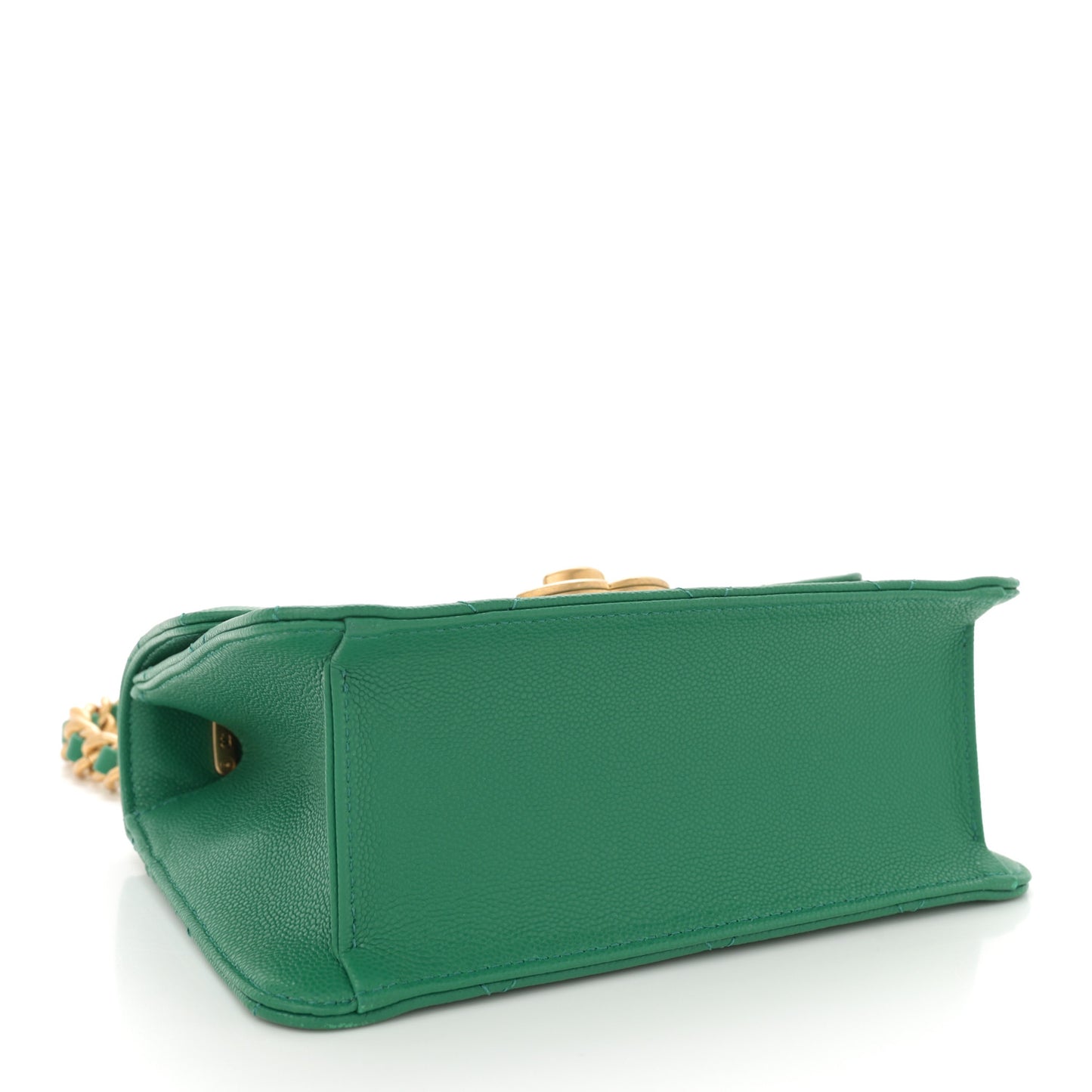 Caviar Quilted Mini CC Flap Green