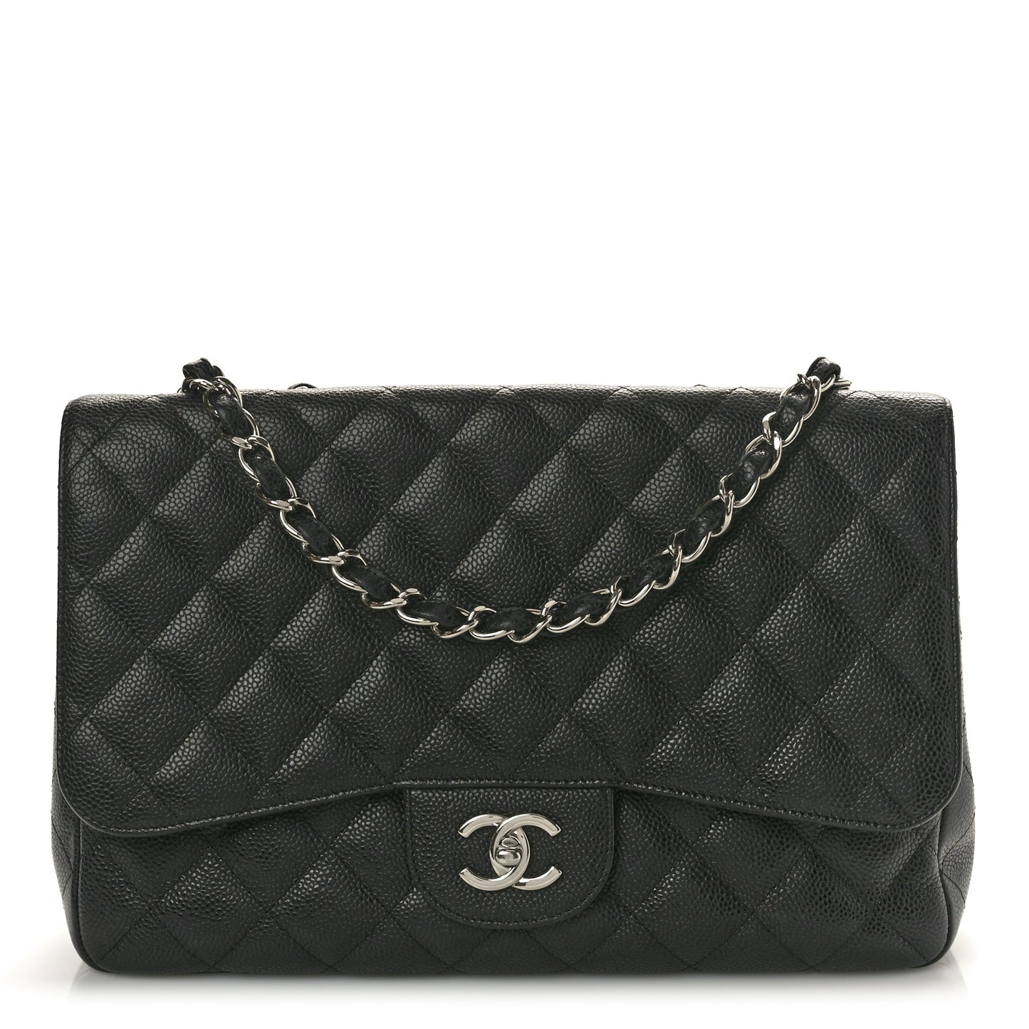 Caviar Quilted Jumbo Single Flap Black