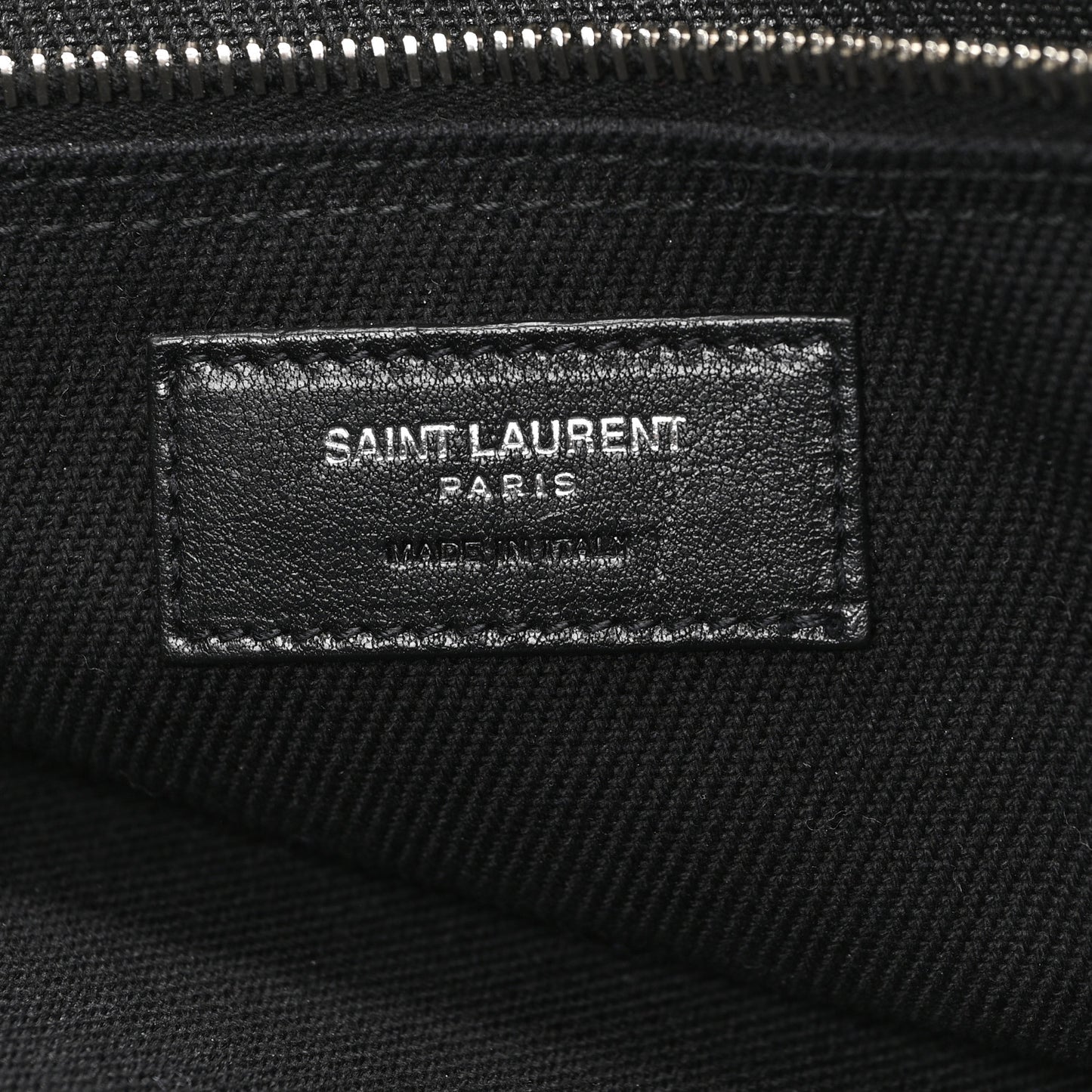 Linen Calfskin Rive Gauche North South Tote Black