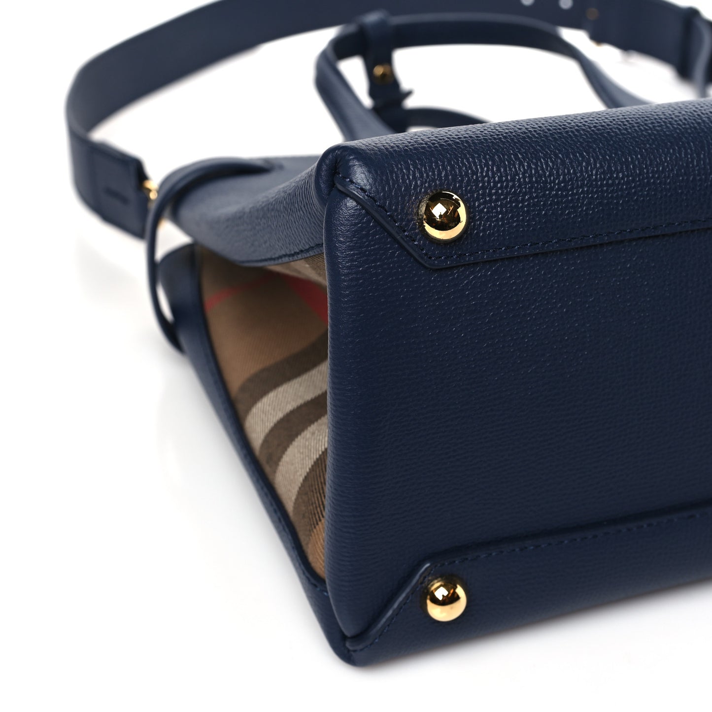 Derby Calfskin Vintage Check Medium Banner Tote Regency Blue