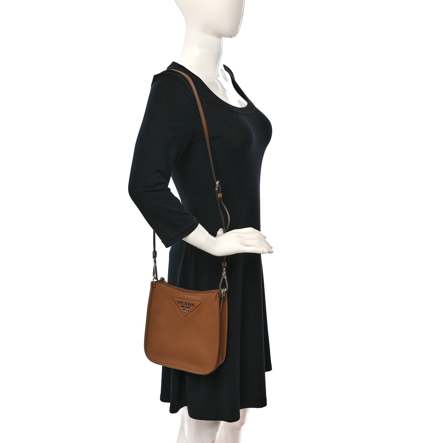 Vitello Daino Soft Mini Hobo Messenger Bag Caramel