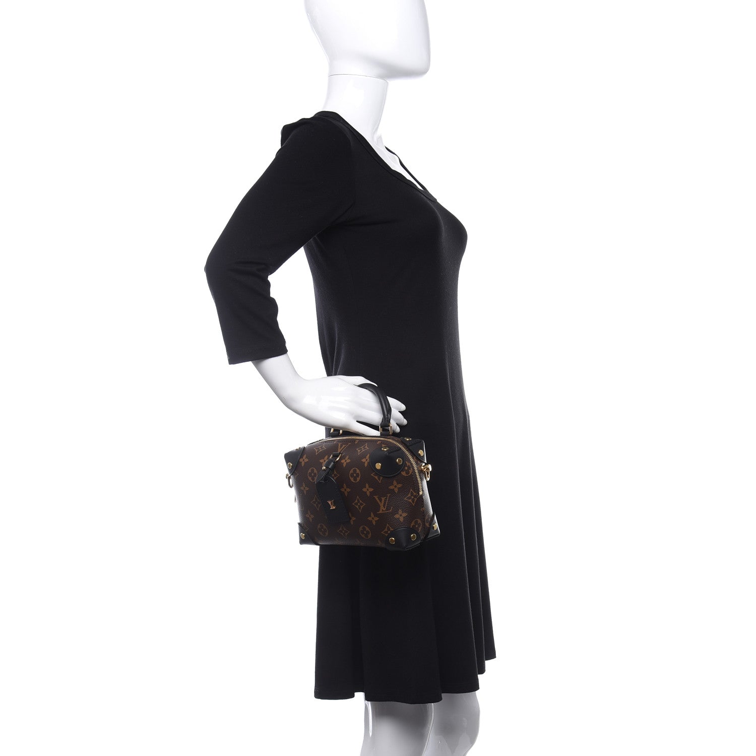Louis Vuitton Monogram Petite Malle Souple Black 2 of 9