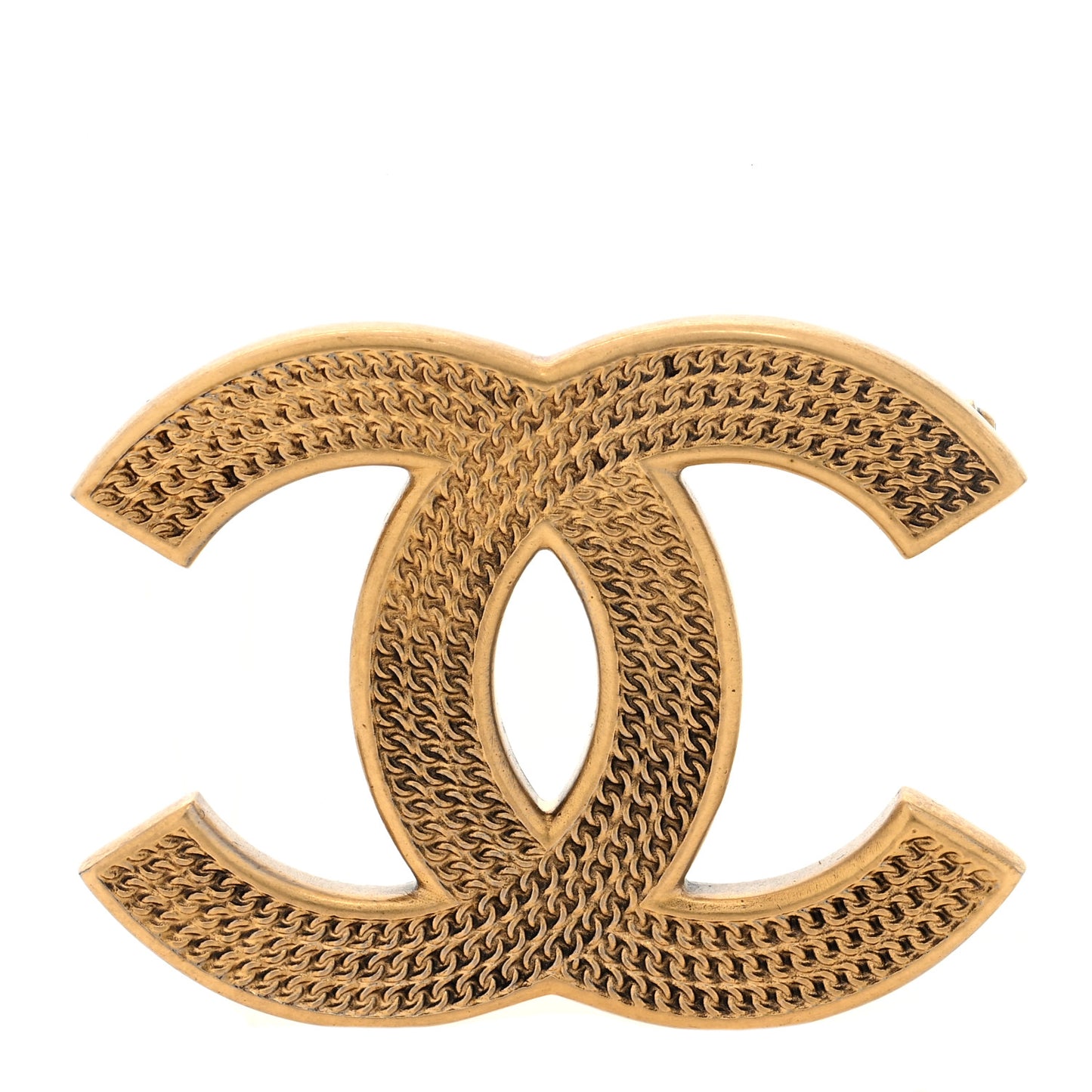 Metal CC Brooch Gold
