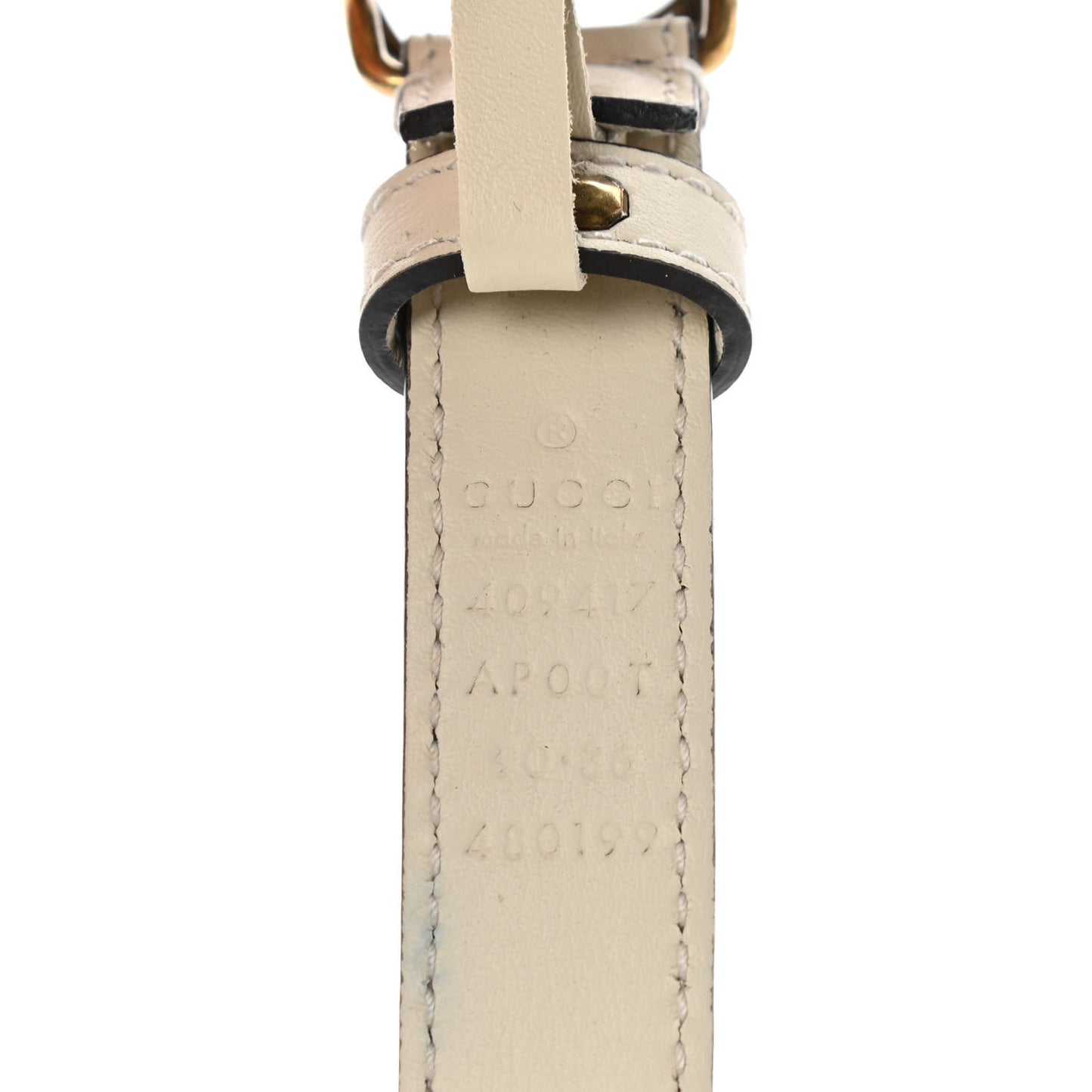 Calfskin Double G 20mm Belt 90 36 Mystic White