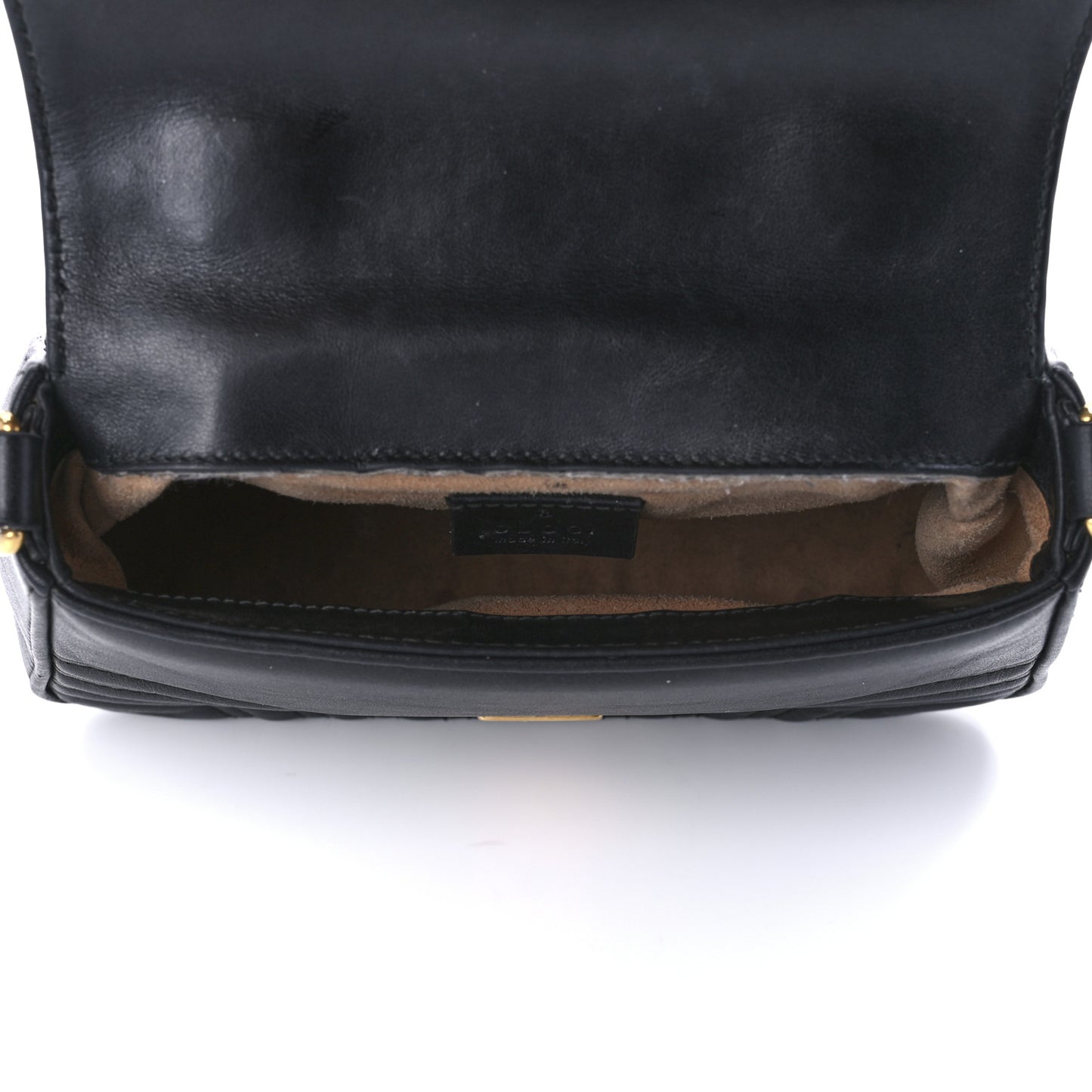Calfskin Matelasse Mini GG Marmont Top Handle Shoulder Bag Black