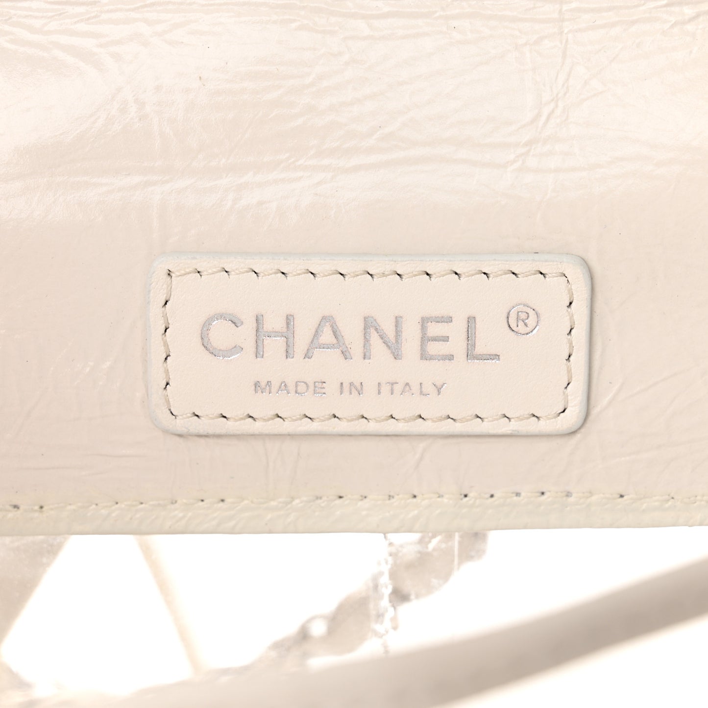 Crumpled Calfskin PVC Quilted Backpack White