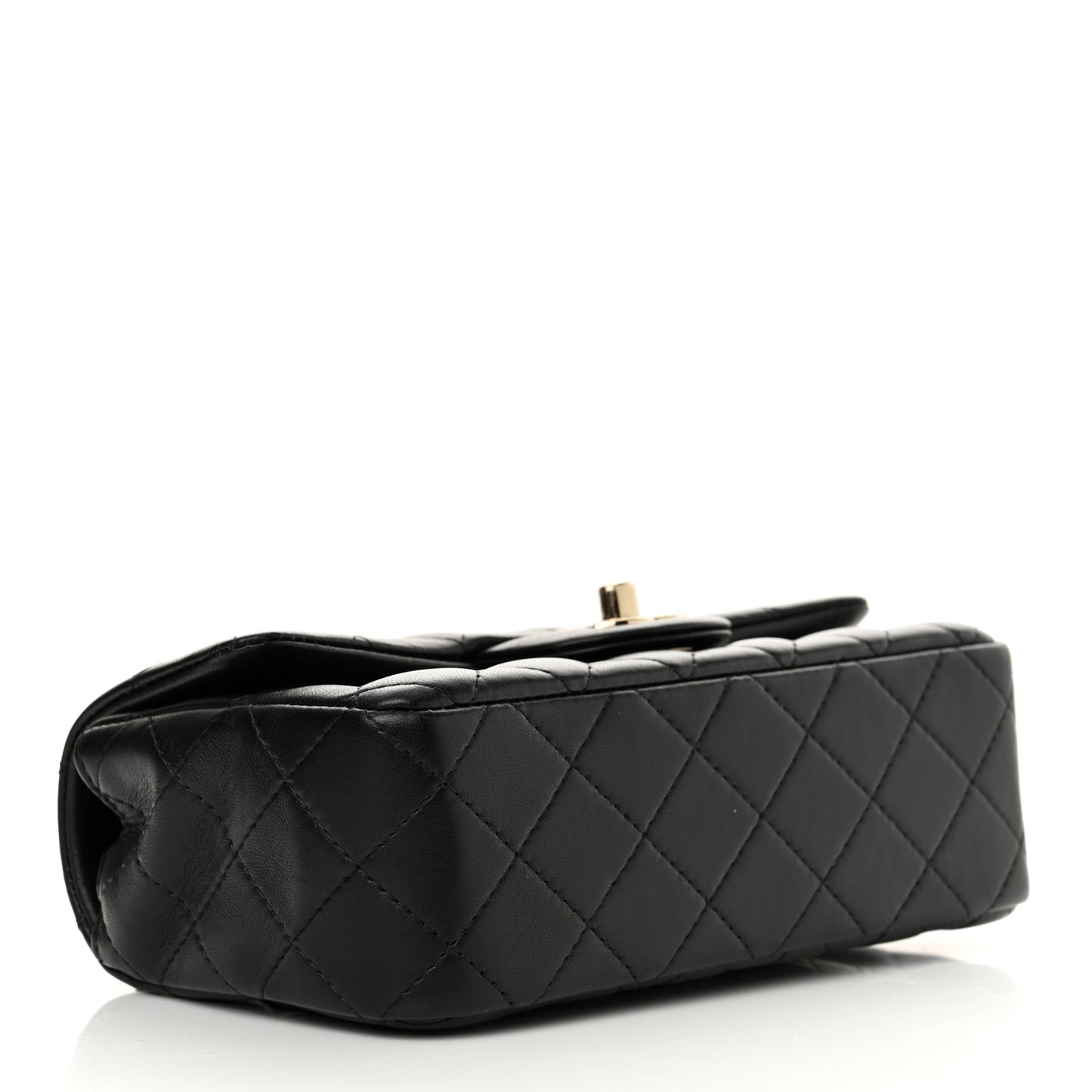 Lambskin Quilted Mini Rectangular Flap Black