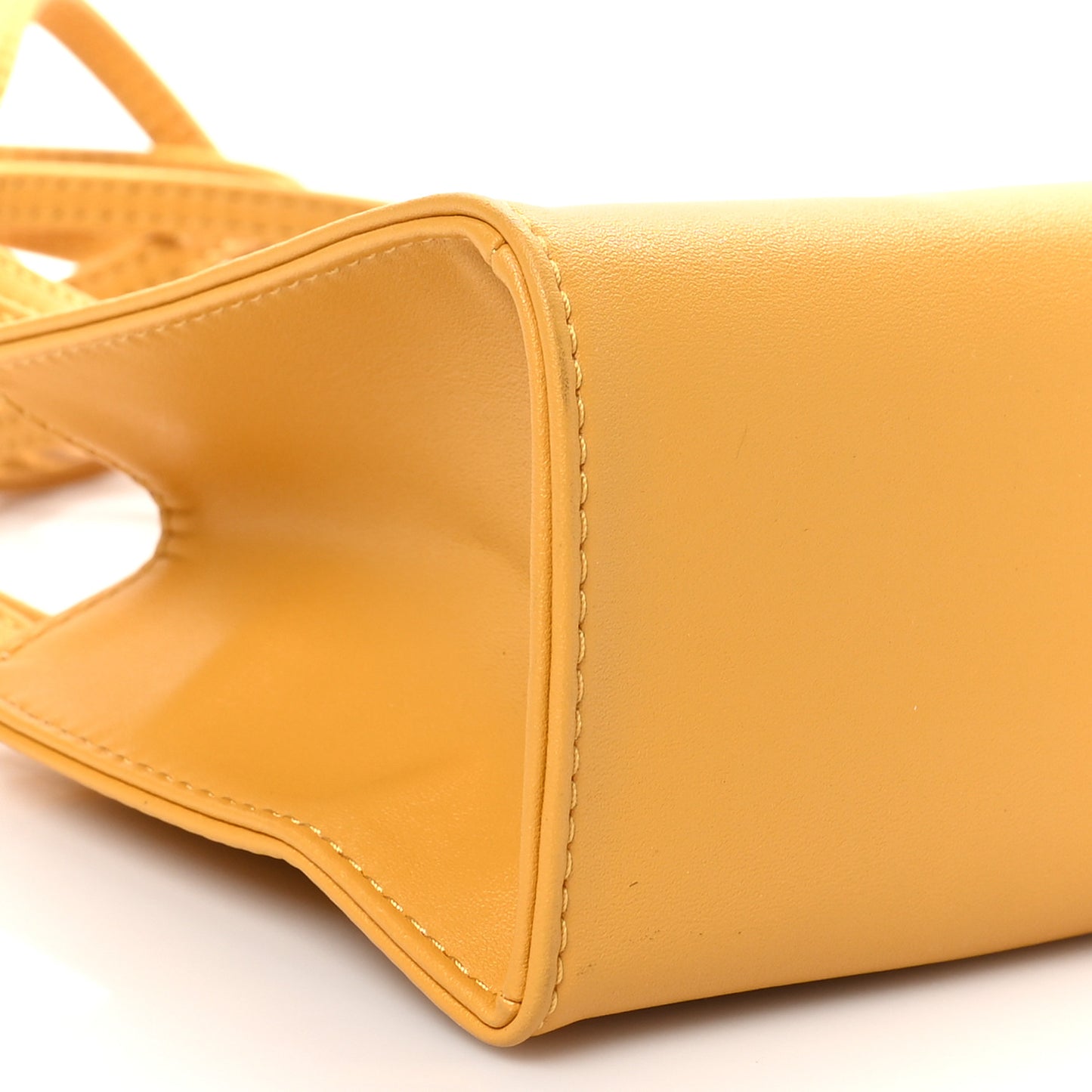 Vegan Leather Small Shopping Bag Mustard
