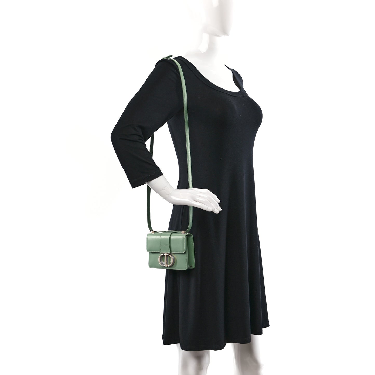 Smooth Calfskin Micro 30 Montaigne Flap Bag Mint Green