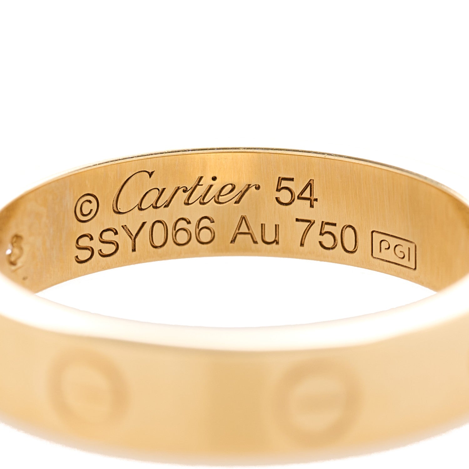 Cartier 18K Yellow Gold Diamond 4mm LOVE Wedding Band Ring 54 6.75 3 of 3